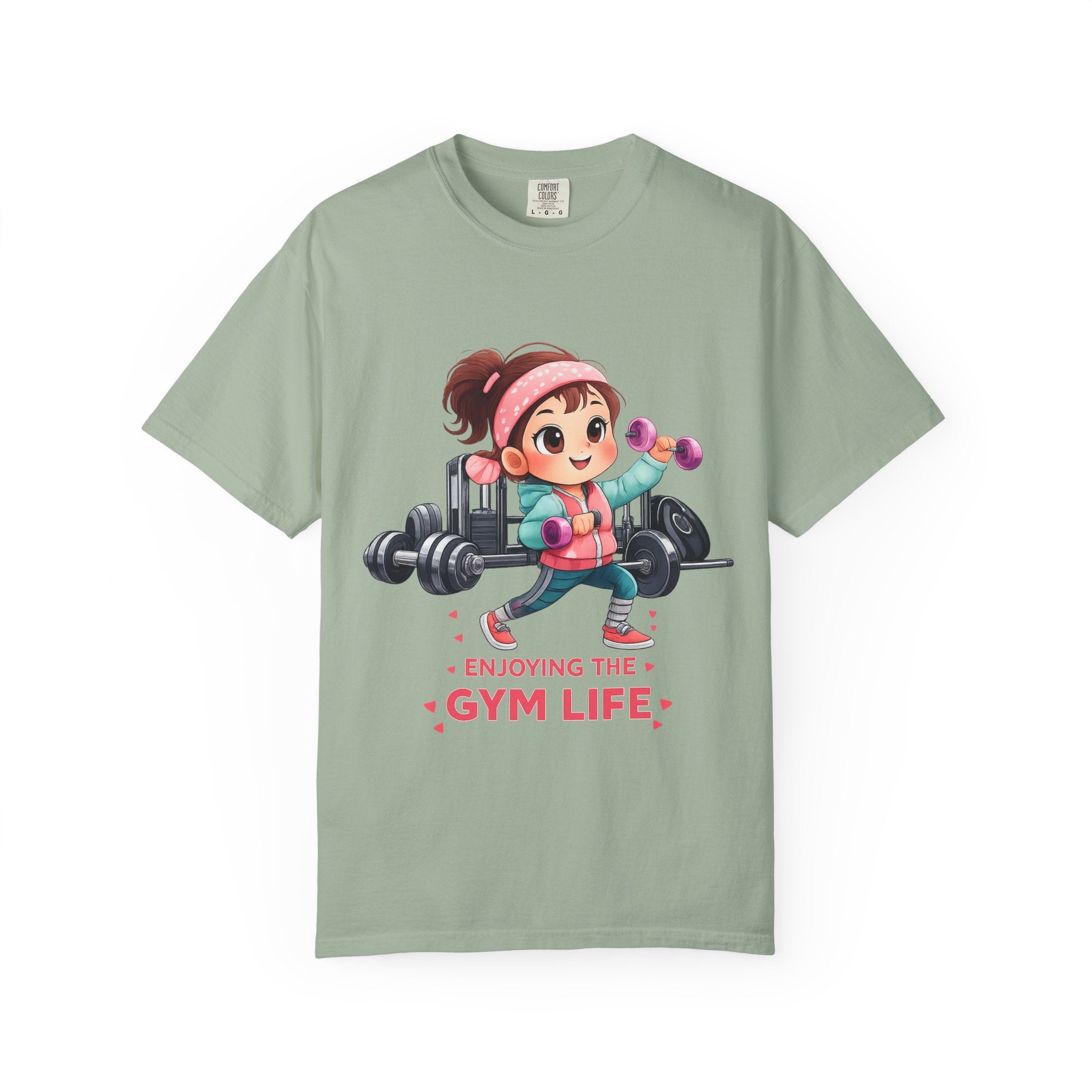 Gym Life T-Shirt — Cute Cartoon Weightlifting Tee ("Enjoying the Gym Life")