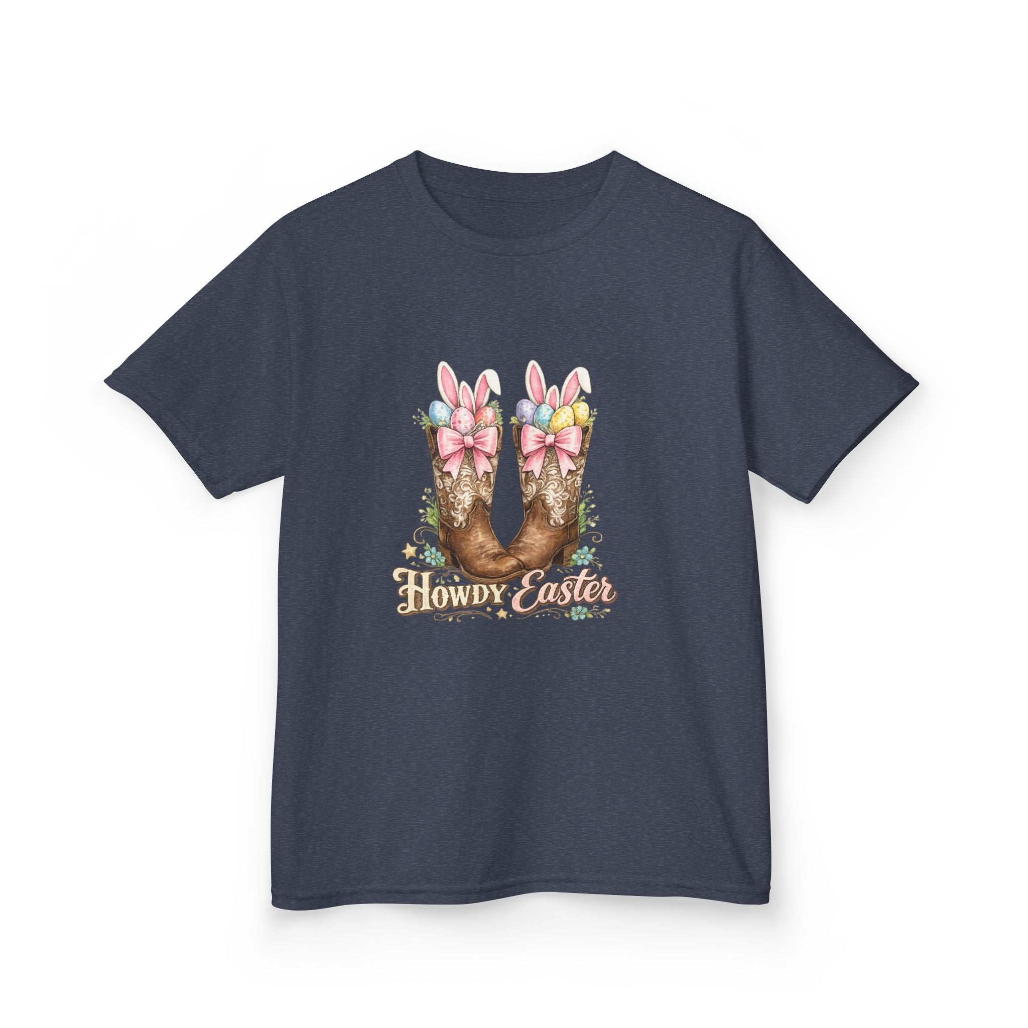Kids Tee — Howdy Easter Horseshoe with Pastel Bows
