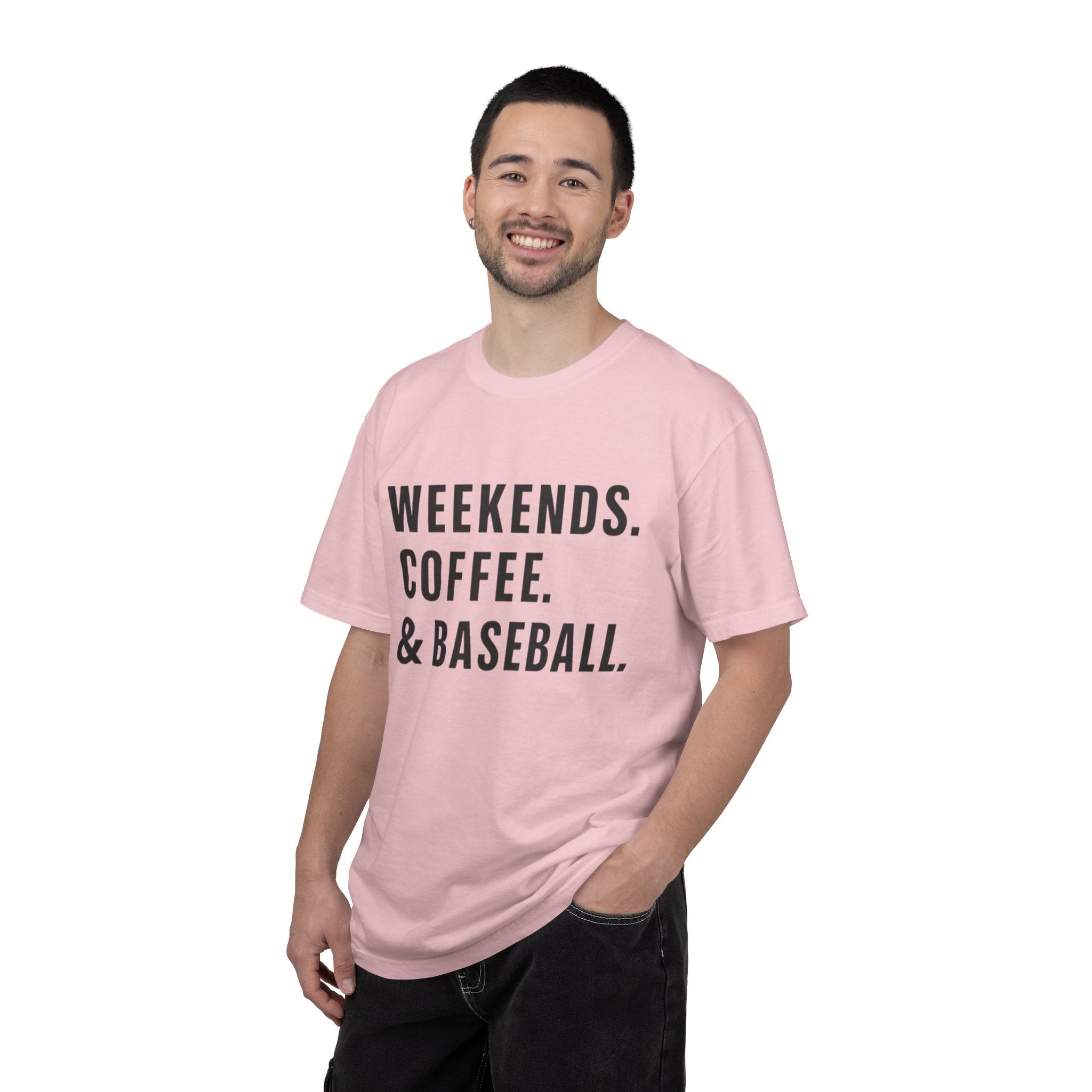 Weekends. Coffee. & Baseball. T-Shirt — Casual Baseball Fan Tee