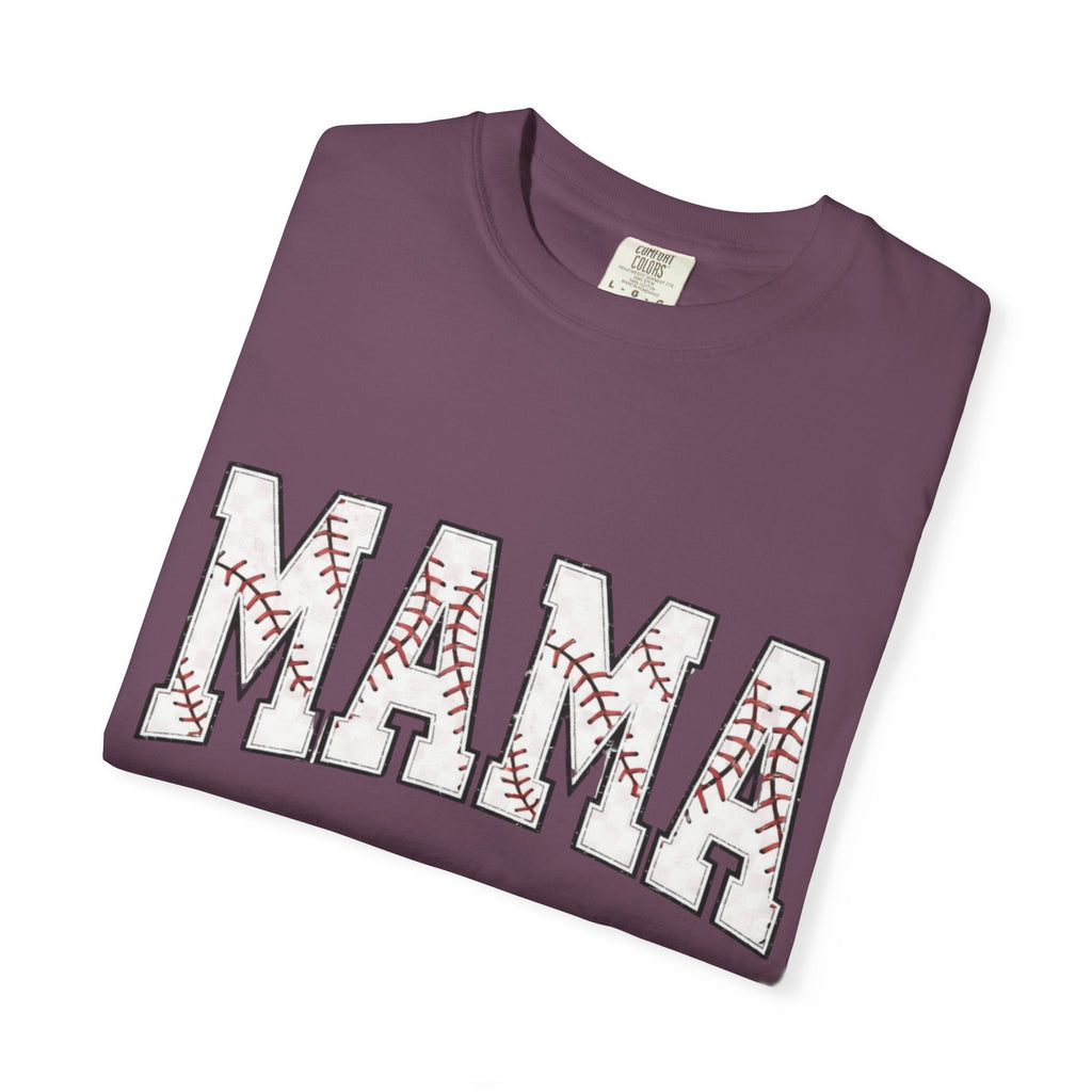 Mama Baseball Tee — 'MAMA' Stitched Baseball Mom T‑Shirt