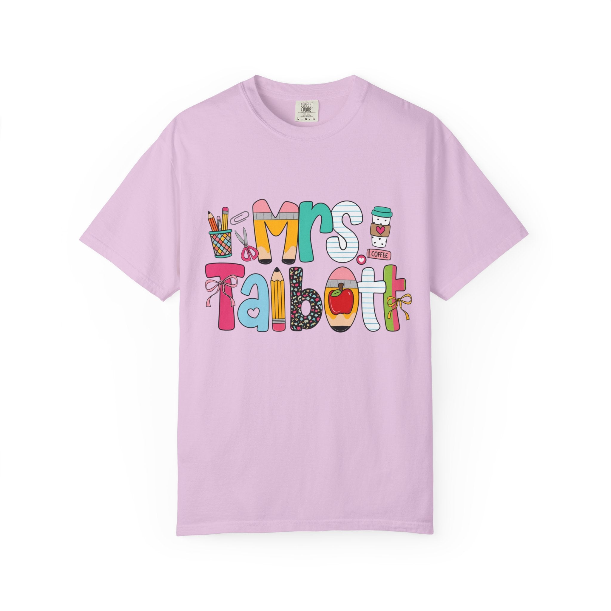 Teacher Name T‑Shirt — "Mrs. Talbott" Cute Classroom Doodle Design