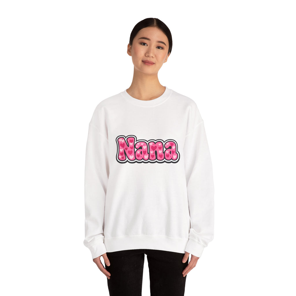 Nana Pink Bubble Text Sweatshirt — Cozy Grandma Gift