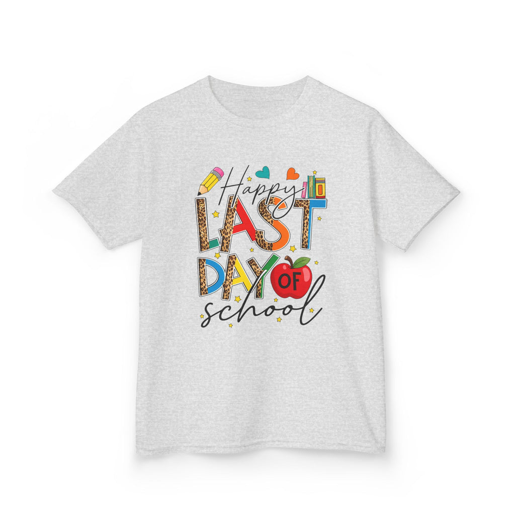 Last Day of School Kids T-Shirt – Happy Last Day of School Tee with Colorful School Icons