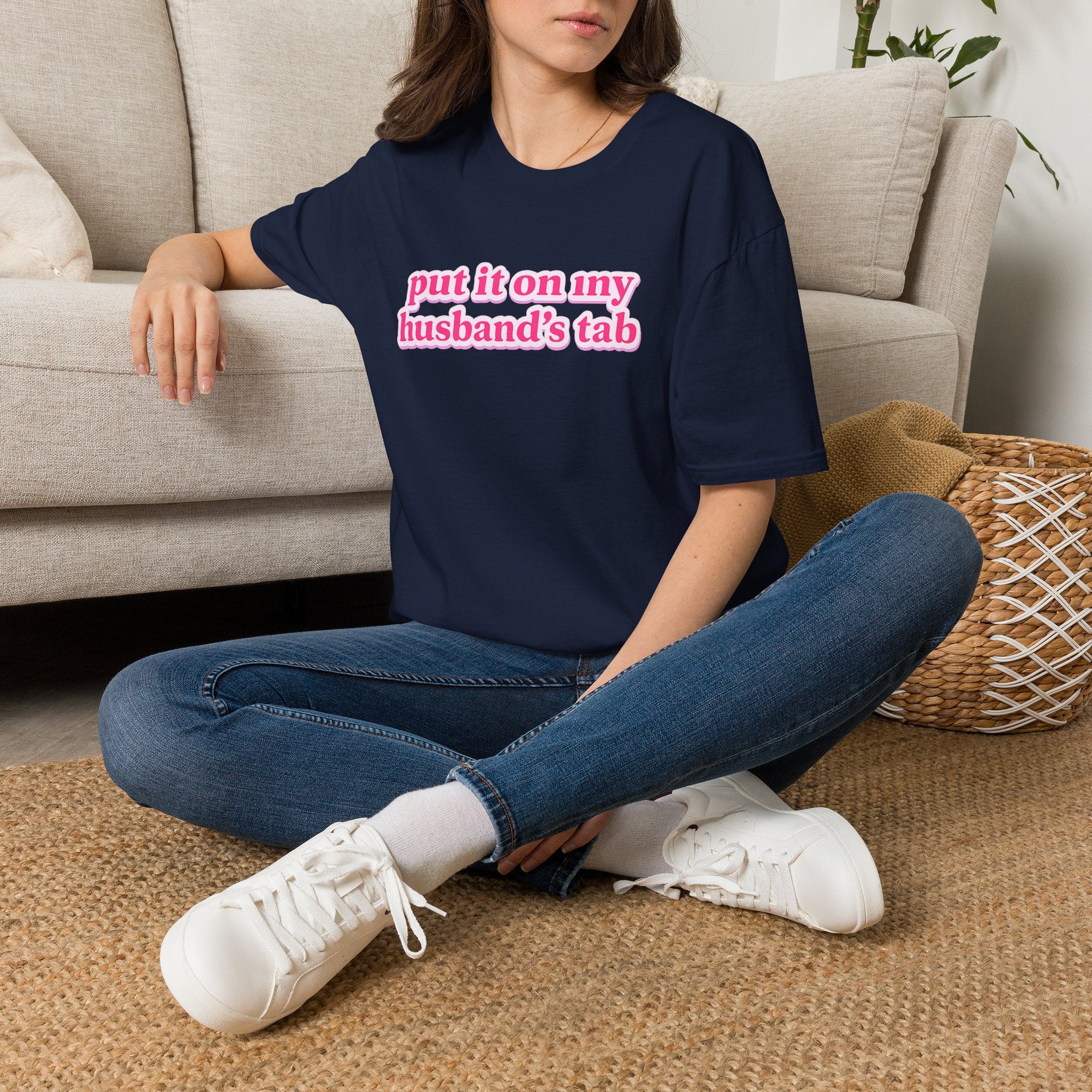 T-Shirt — “Put It On My Husband’s Tab” Funny Bachelorette & Mom Life Tee