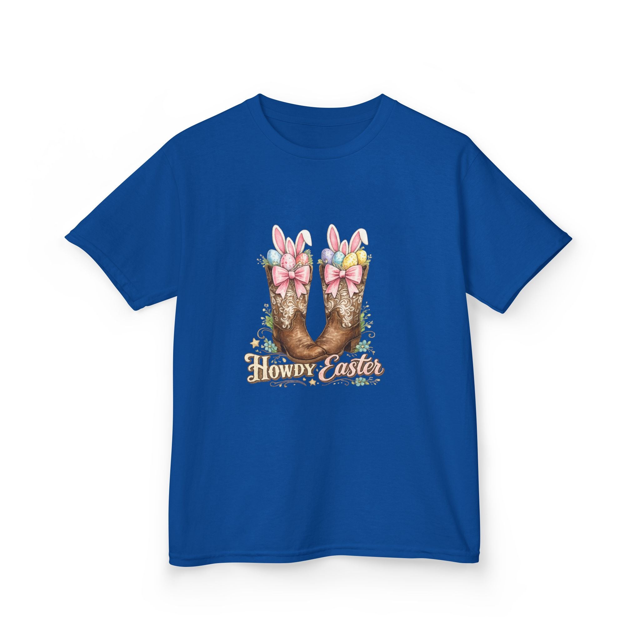 Kids Tee — Howdy Easter Horseshoe with Pastel Bows