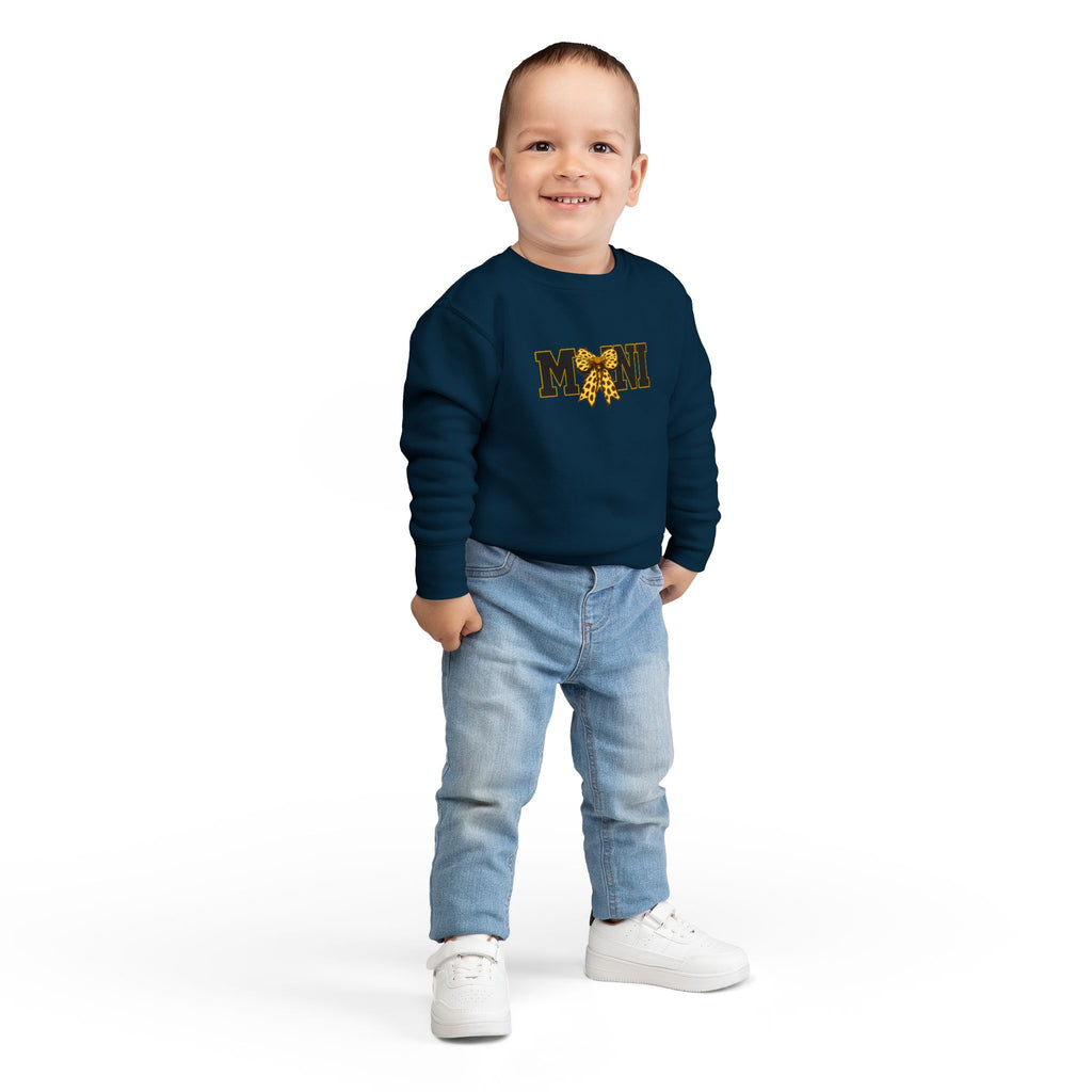 Mini Sweatshirt — 'MINI' Leopard Bow Toddler Pullover