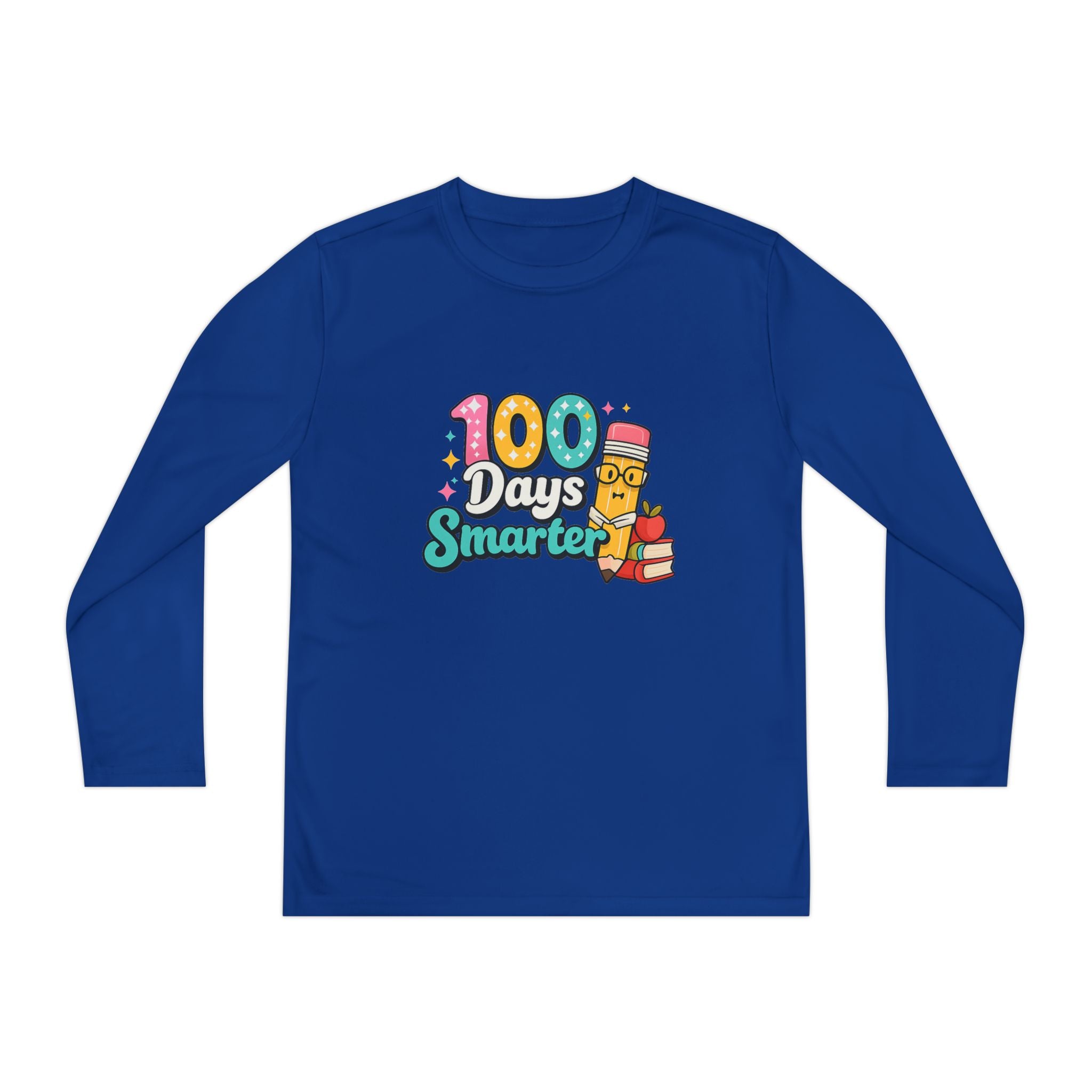 Youth Long Sleeve Tee - "100 Days Smarter" School Celebration Shirt