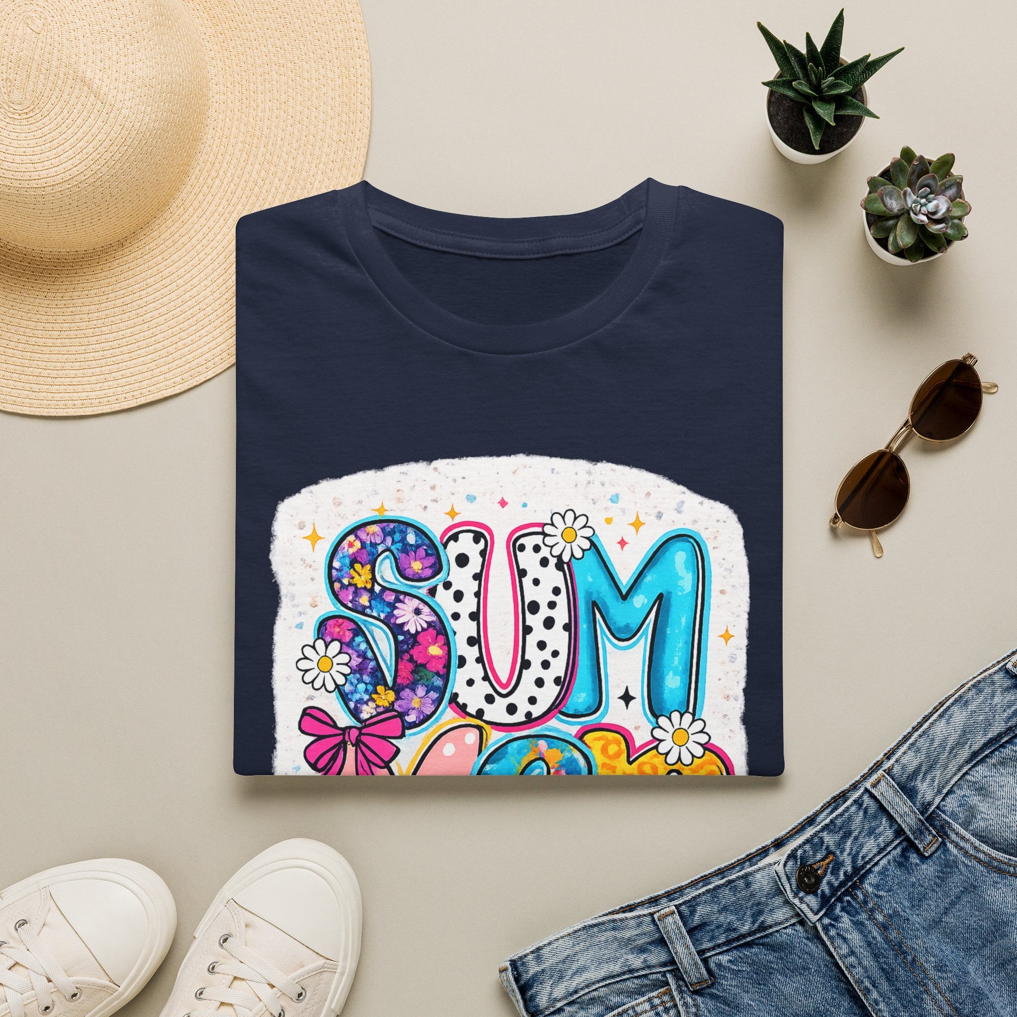 Summer Vibes T-Shirt — Colorful Floral Retro Graphic