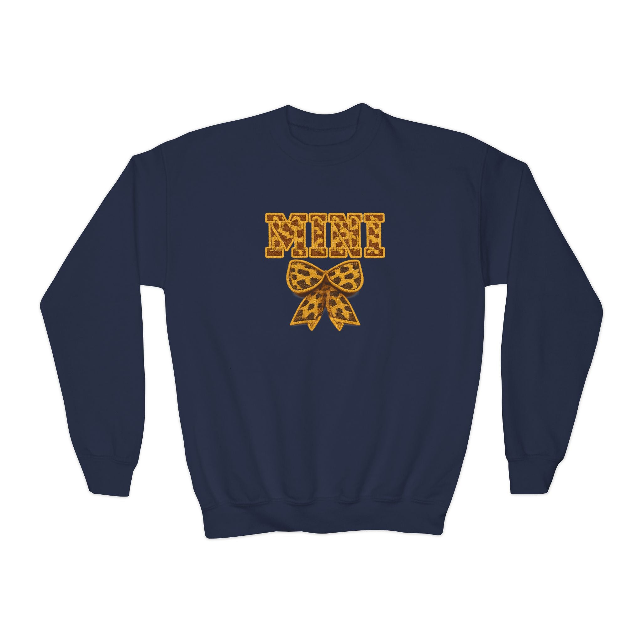 Youth Crewneck Sweatshirt - Leopard 'Mimi' Graphic with Bow