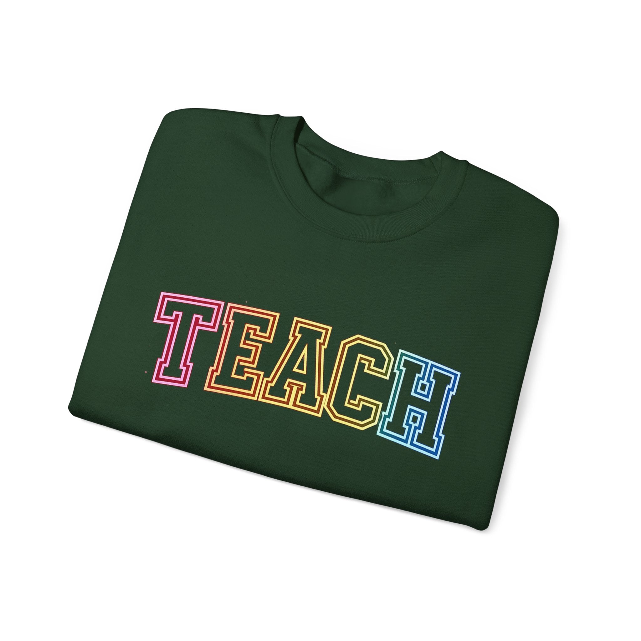 Teacher Rainbow 'TEACH' Crewneck Sweatshirt