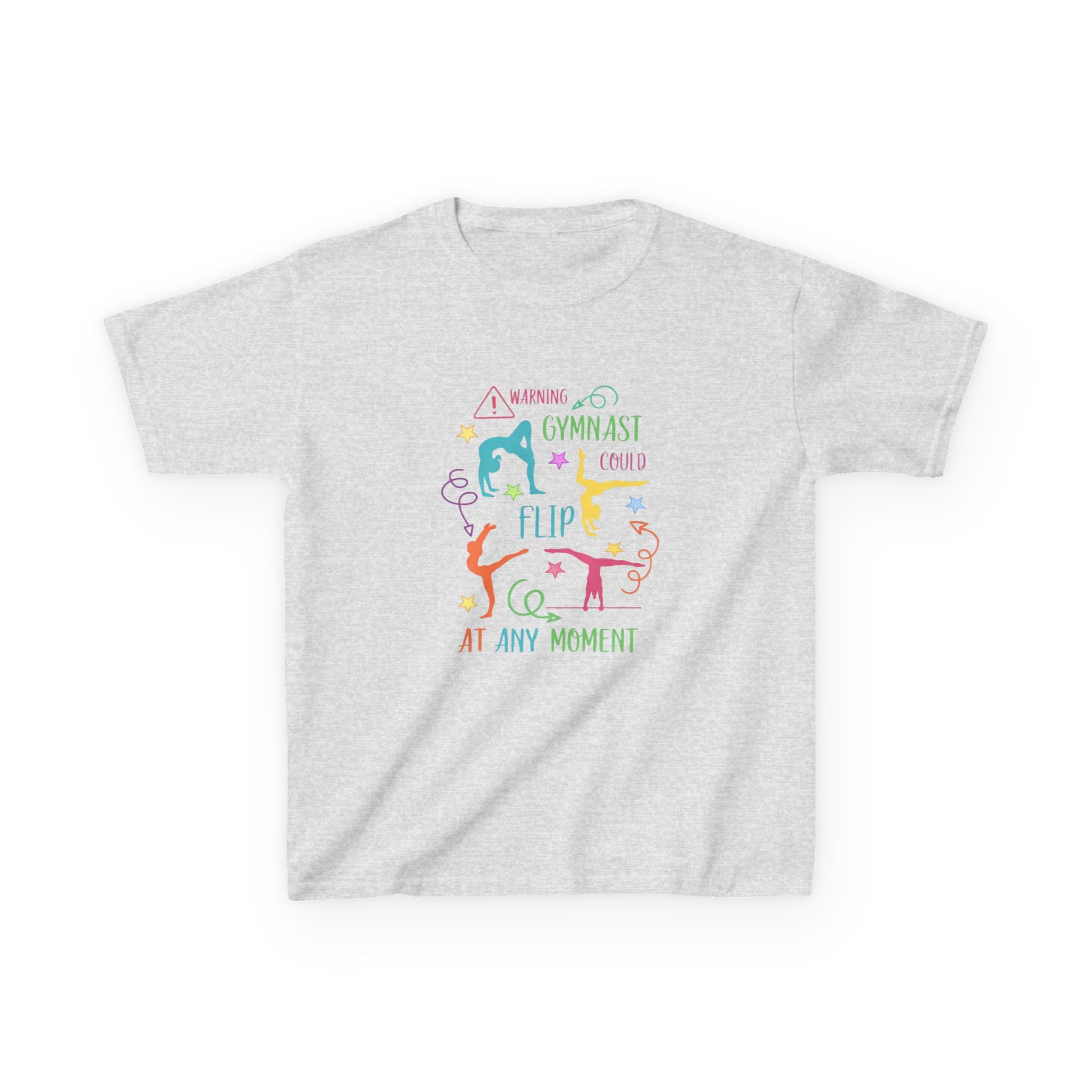 Kids Gymnastics T‑Shirt — "Gymnast I Could Flip At Any Moment" Colorful Design