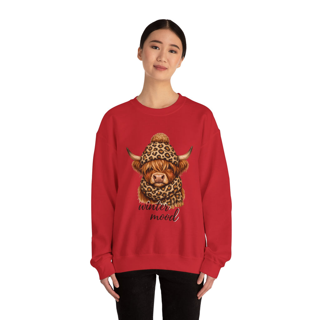 Sweatshirt — Winter Mood Highland Cow Cute Cozy Crewneck