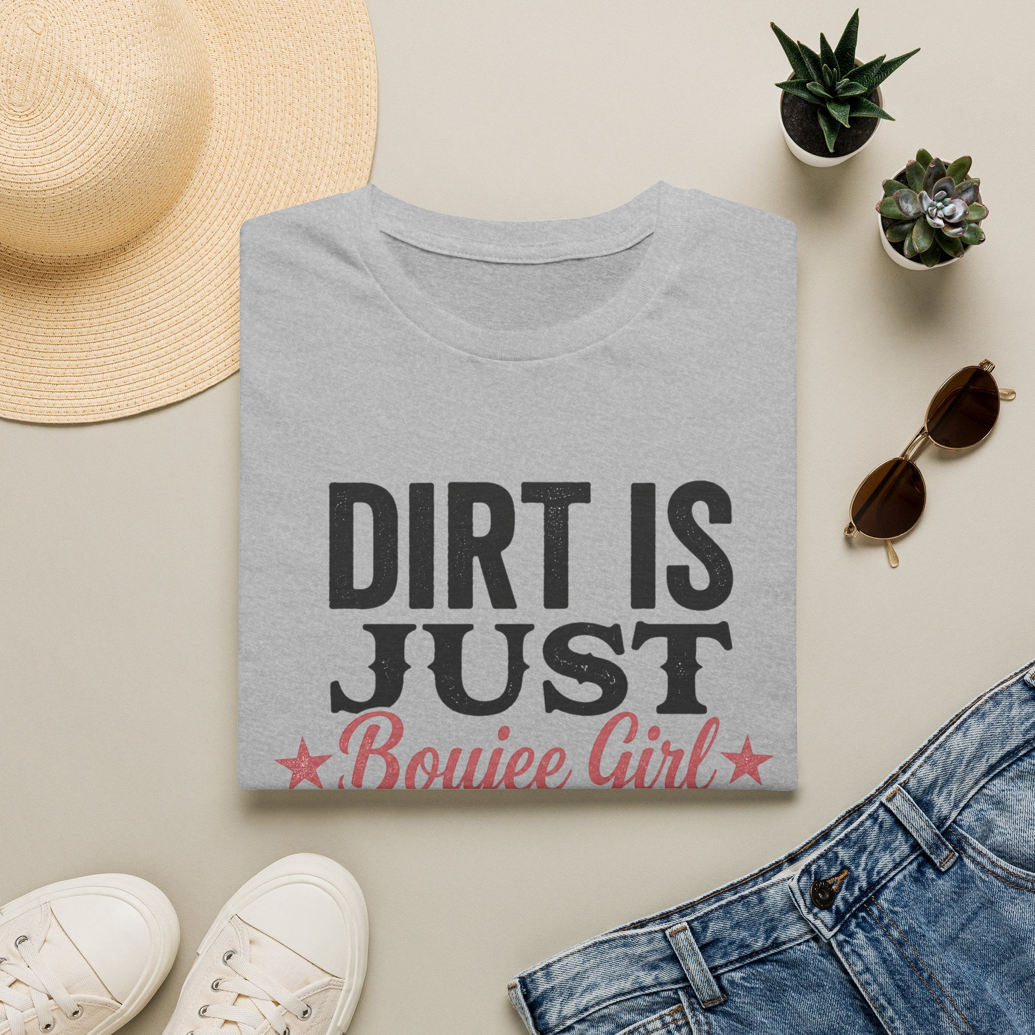Dirt Is Just Boujee Girl Glitter T-Shirt