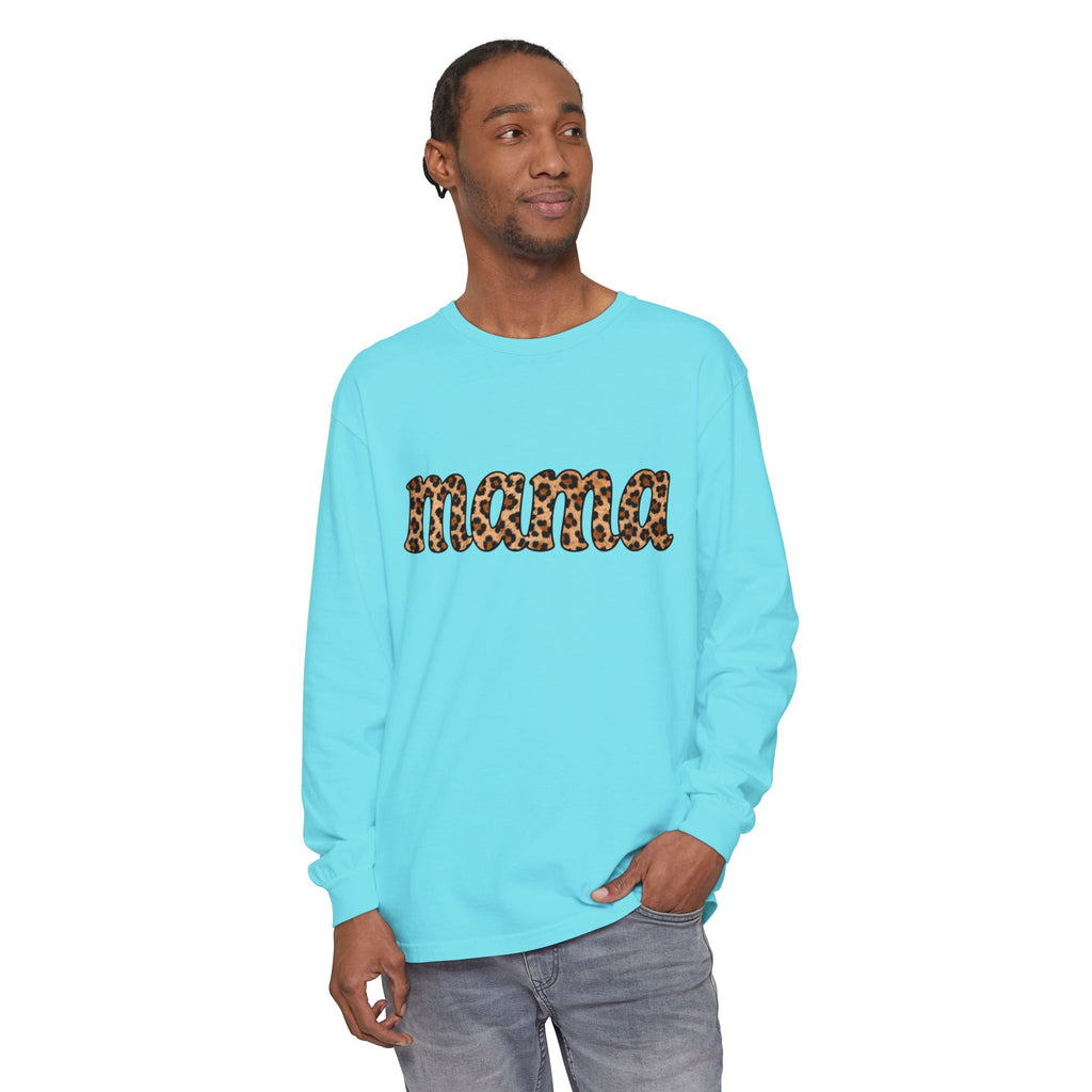 Mama Leopard Print Long Sleeve Tee