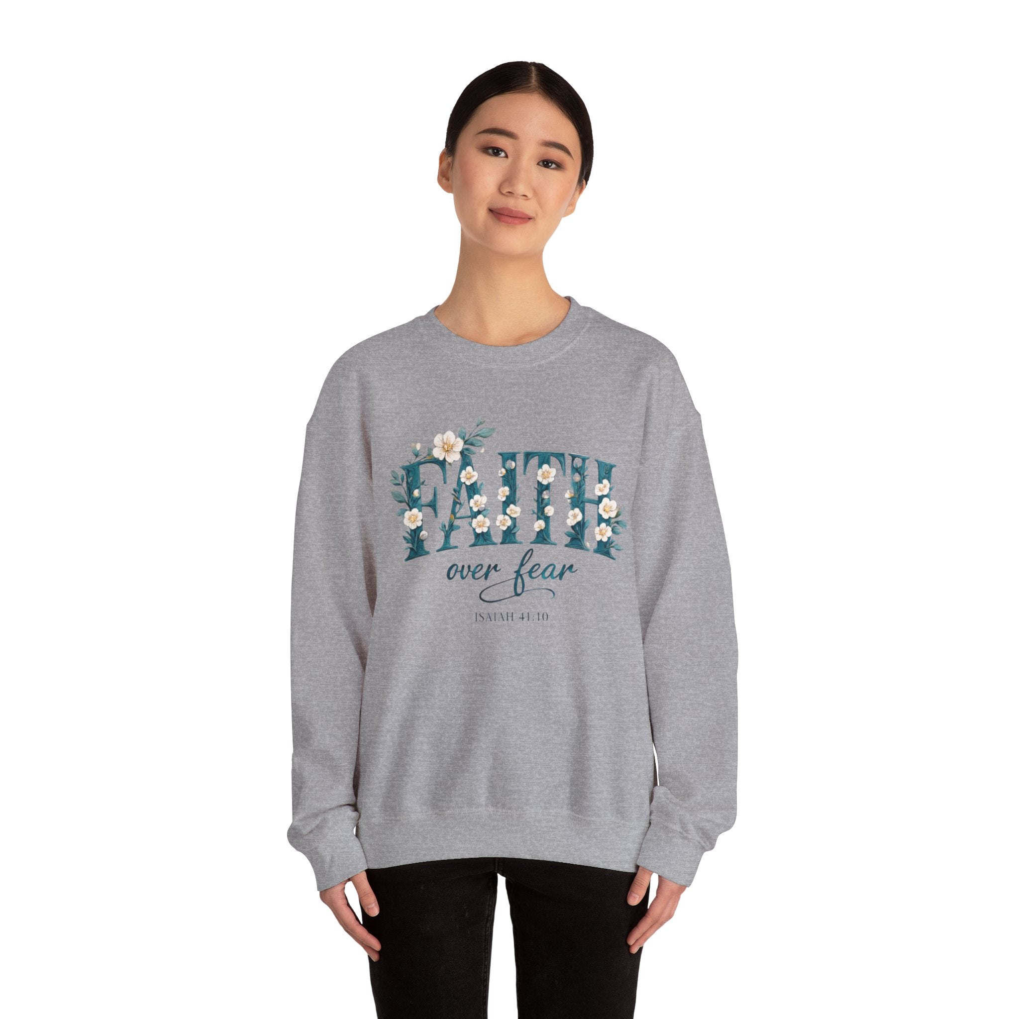 Faith Over Fear Floral Crewneck Sweatshirt
