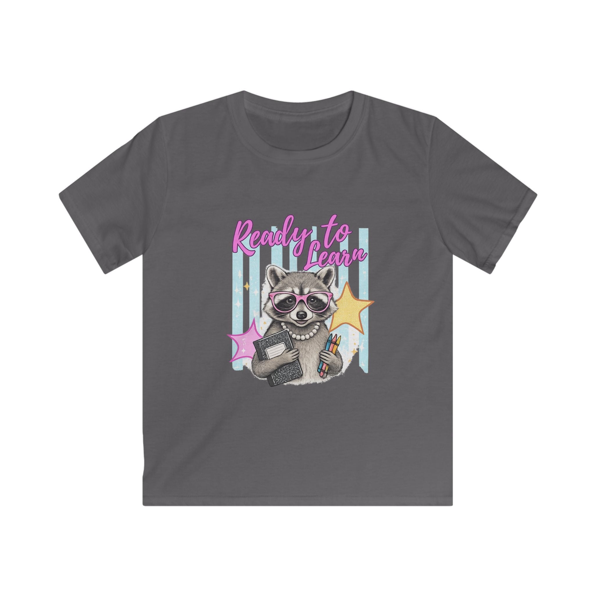 Kids Tee — 'Ready to Learn' Raccoon School Shirt