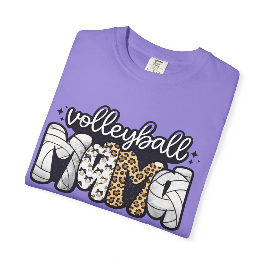 Volleyball Mom T-Shirt — Leopard & Ball Graphic Tee for Coaches & Fans
