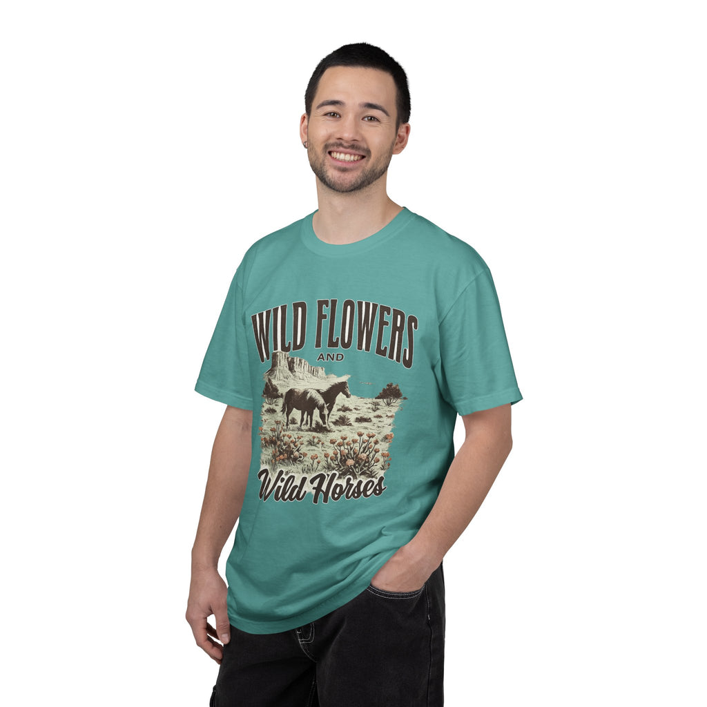Wild Flowers and Wild Horses Graphic T-Shirt