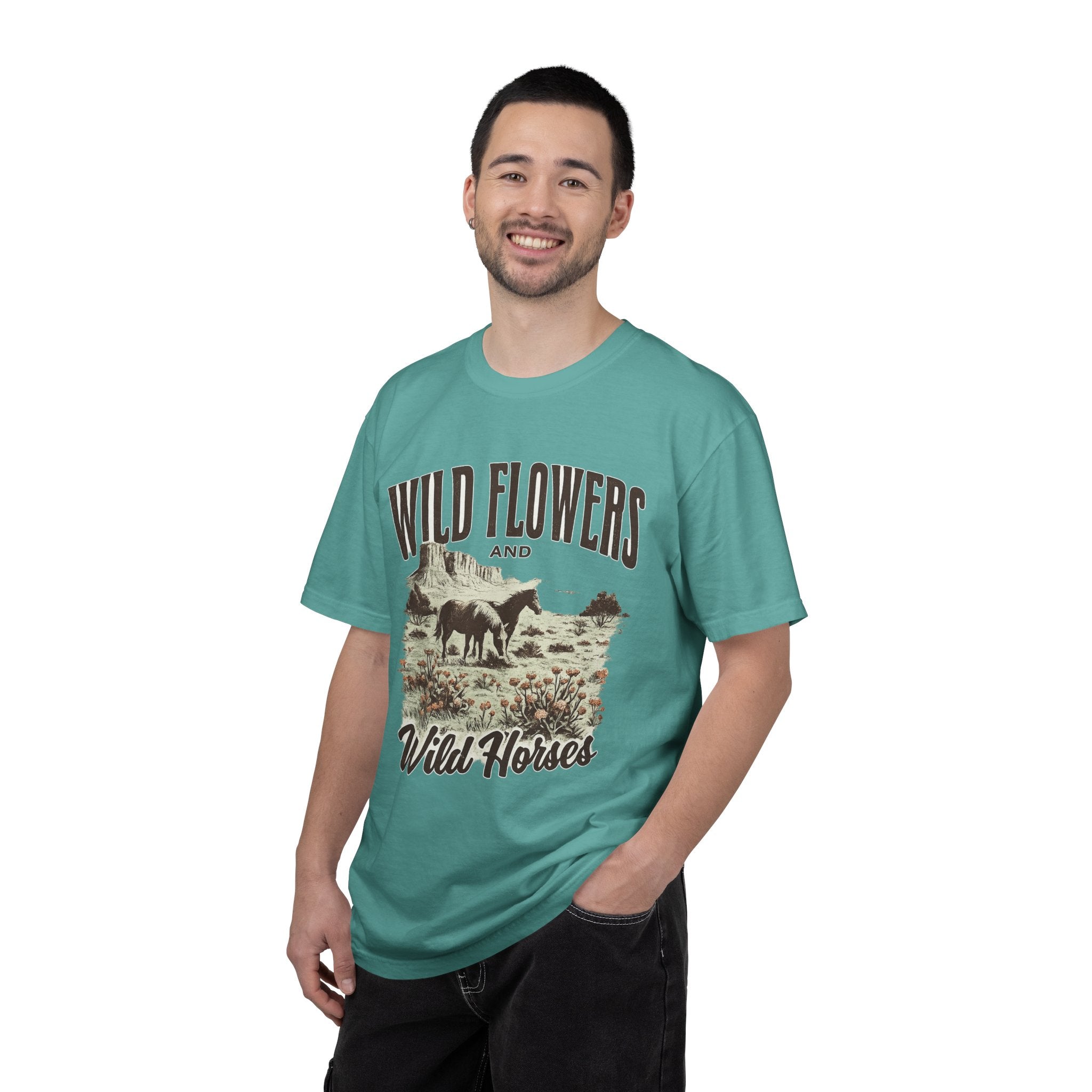 Wild Flowers and Wild Horses Graphic T-Shirt