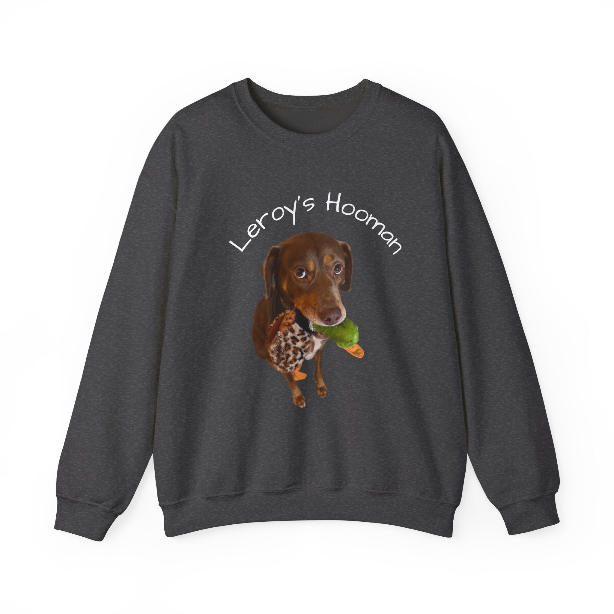 Crewneck Sweatshirt – "Leroy’s Human" Dachshund Graphic, Cute Pet Lover Gift