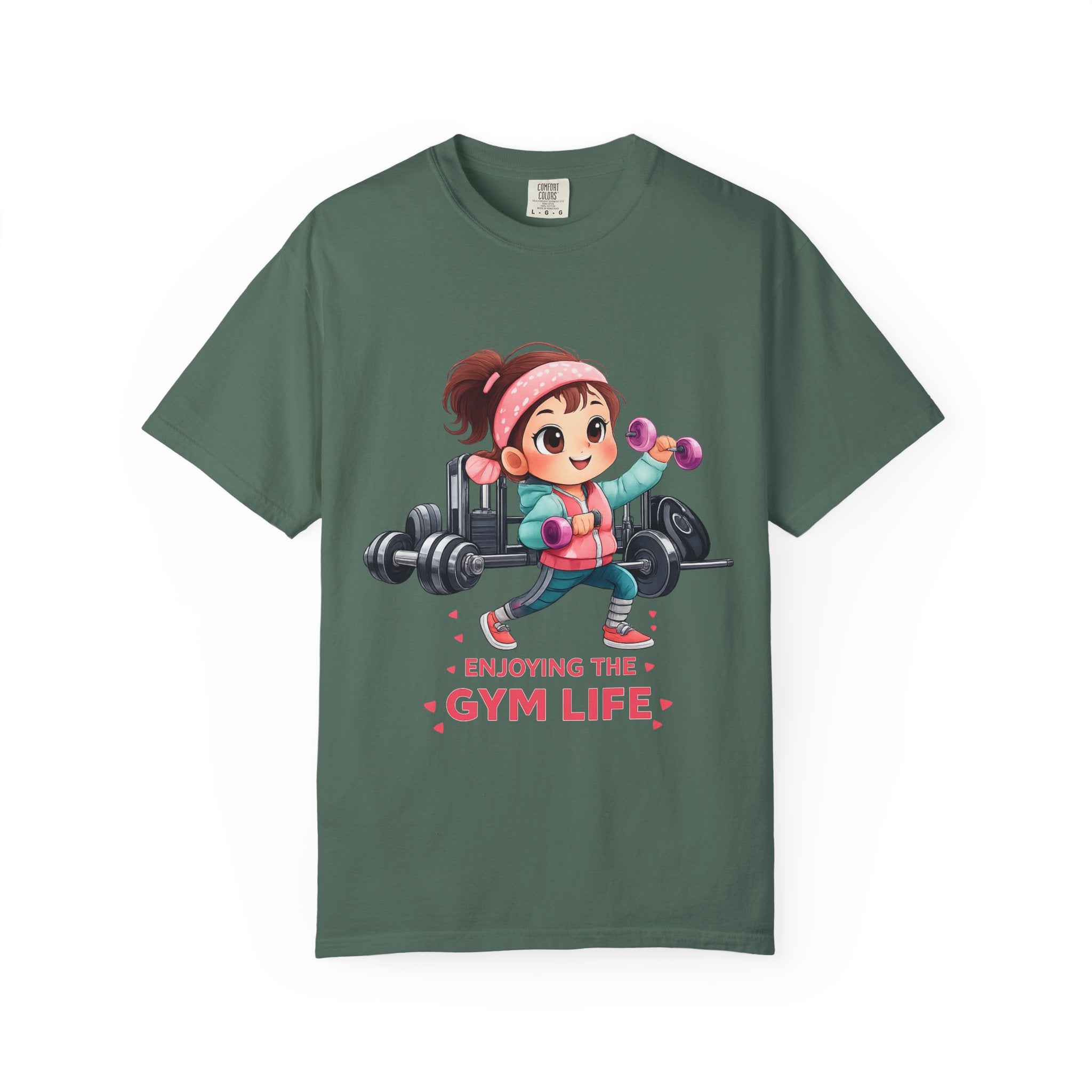 Gym Life T-Shirt — Cute Cartoon Weightlifting Tee ("Enjoying the Gym Life")