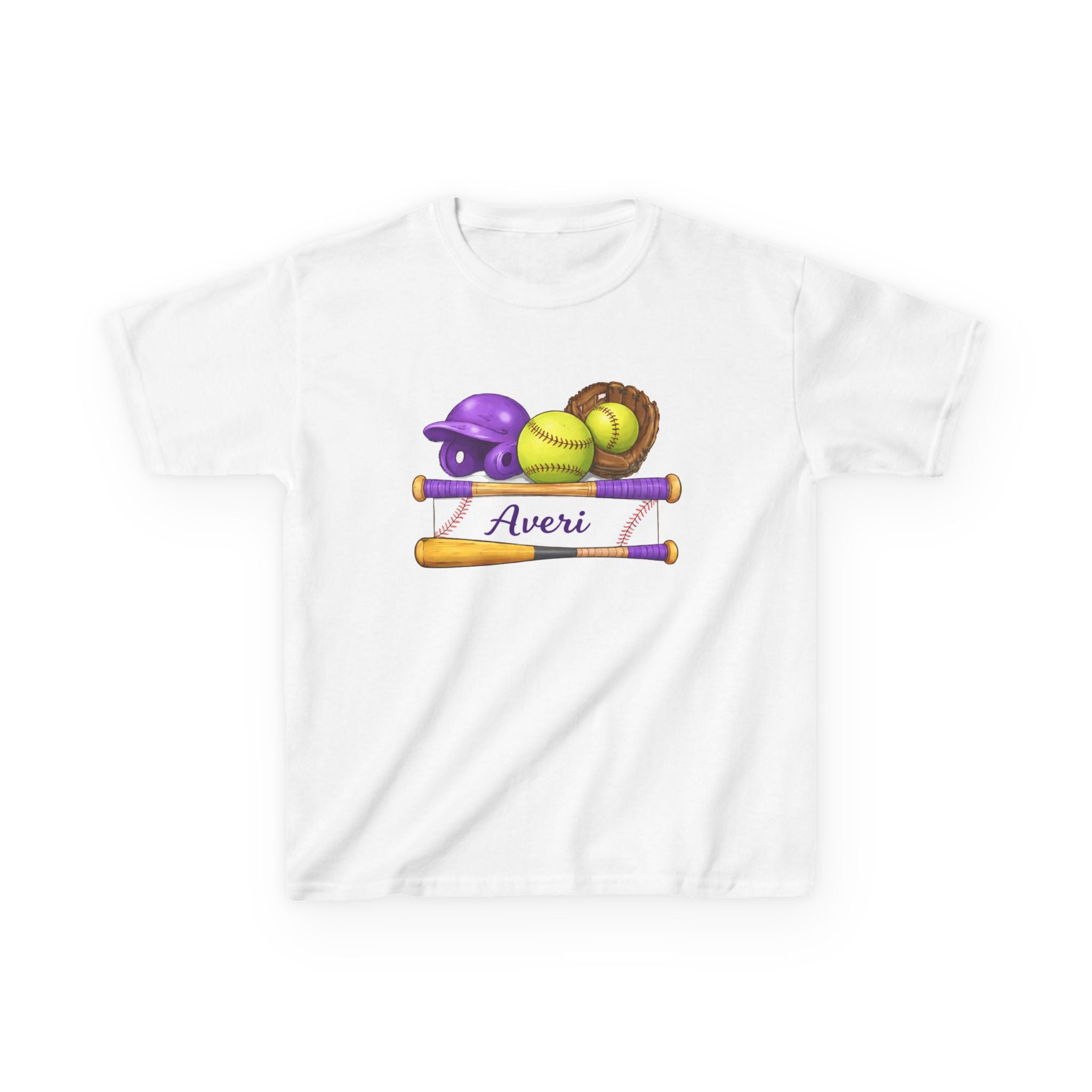 Personalized Kids Softball/Baseball Tee — Custom Name “Maggie”