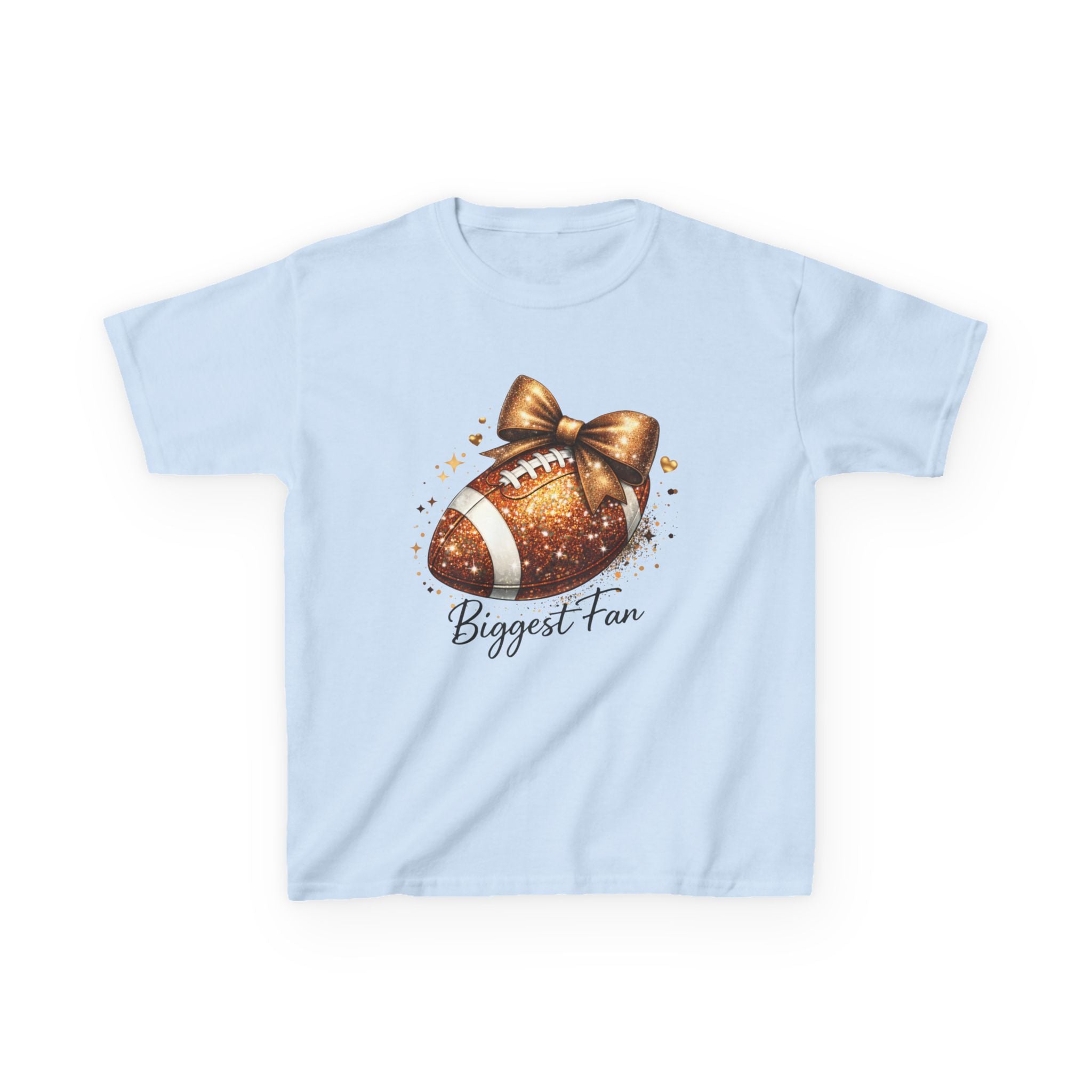 Kids Tee — 'Biggest Fan' Glitter Football Design