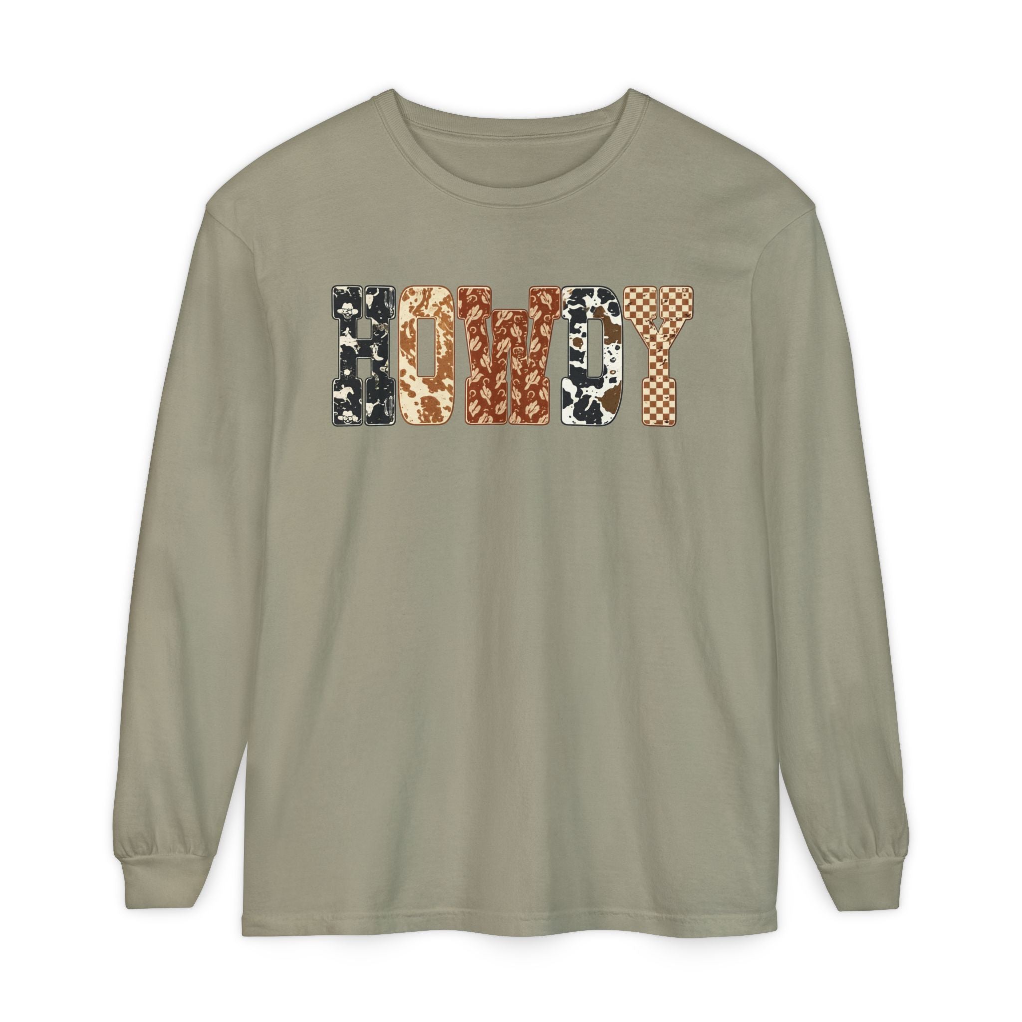 Howdy Pattern Long Sleeve Tee