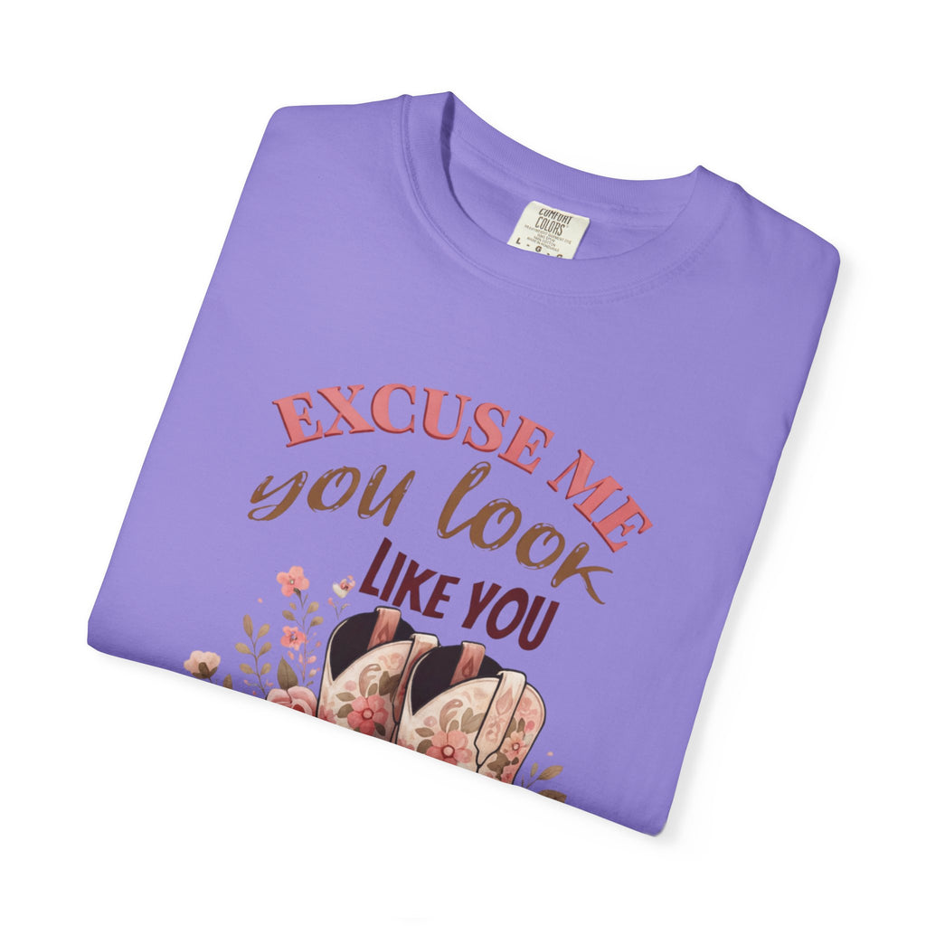 Excuse Me You Look Like You Love Me T-Shirt — Floral Cowboy Boots Graphic Tee