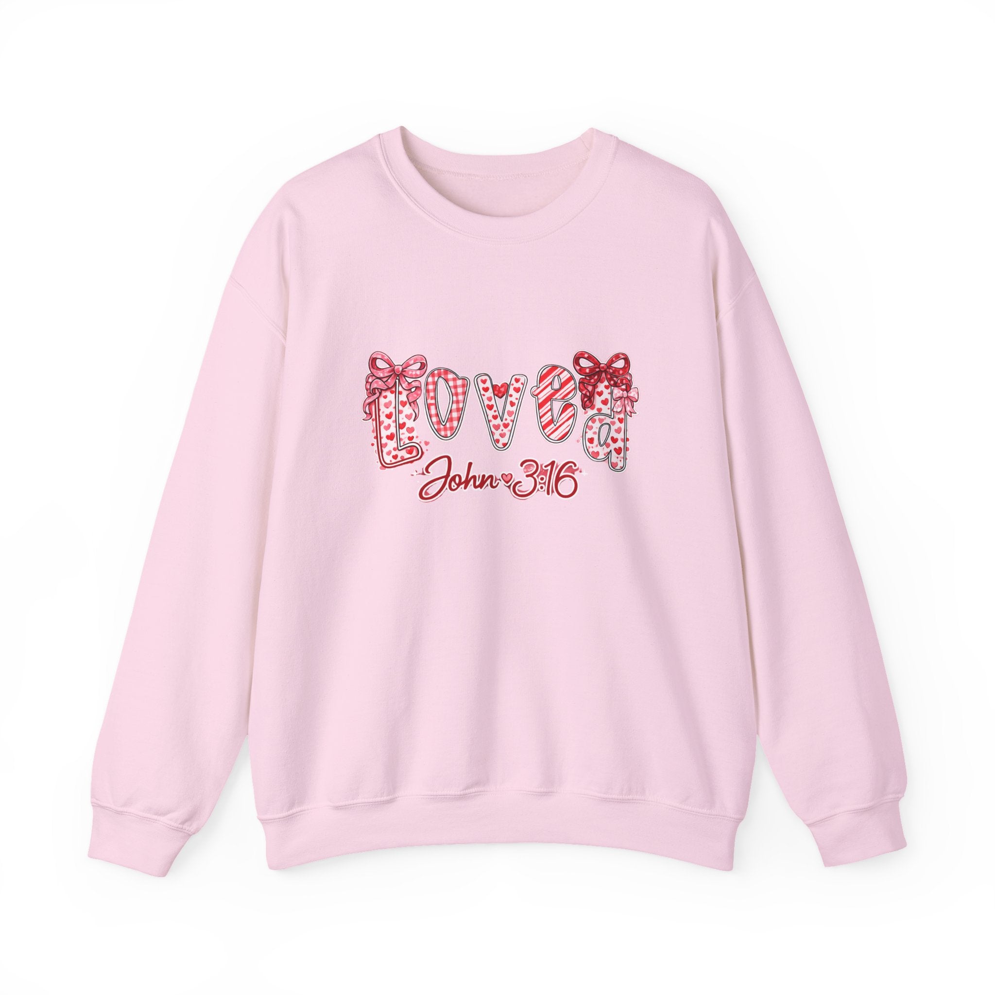 Valentine 'Love' Crewneck Sweatshirt — John 3:16 Script
