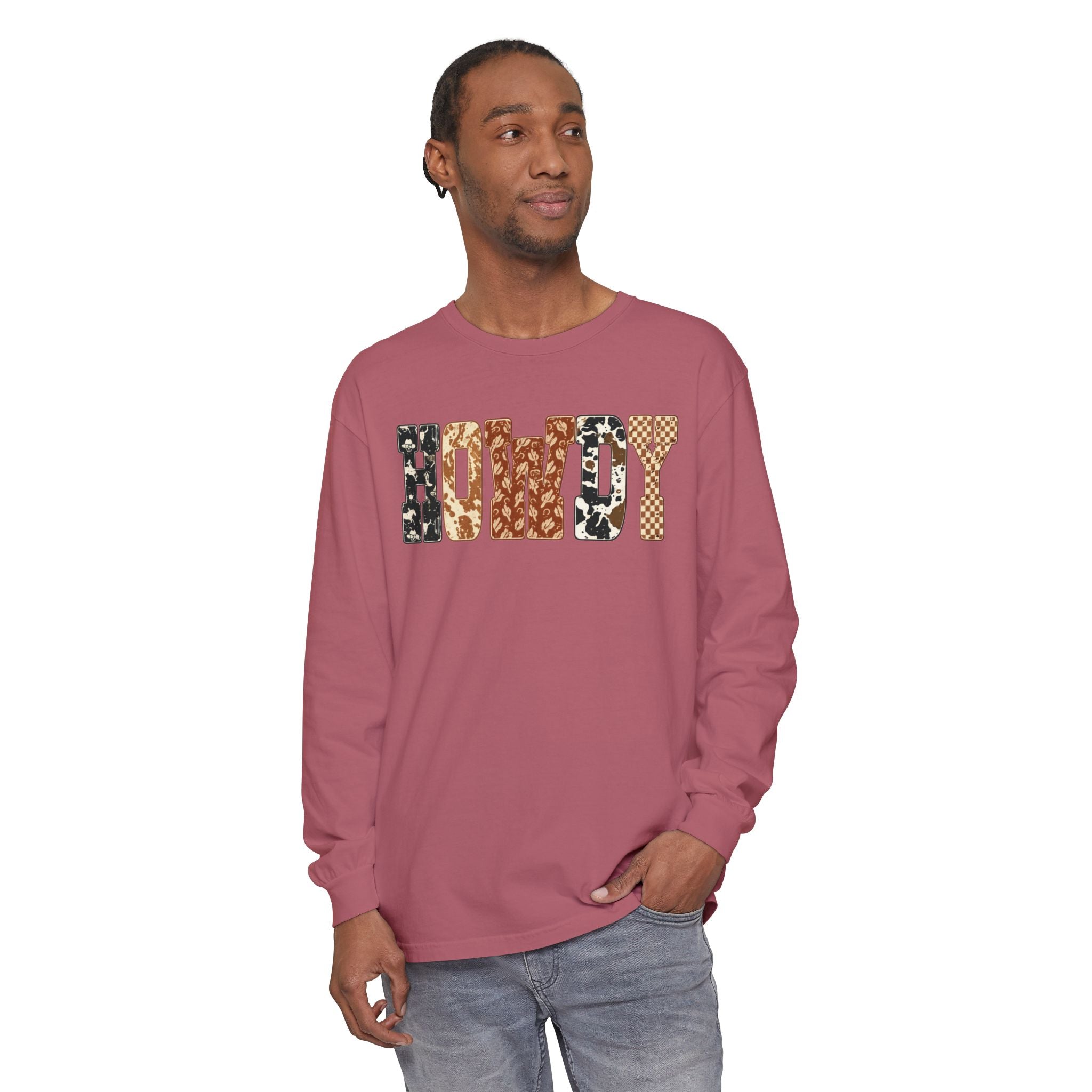 Howdy Pattern Long Sleeve Tee