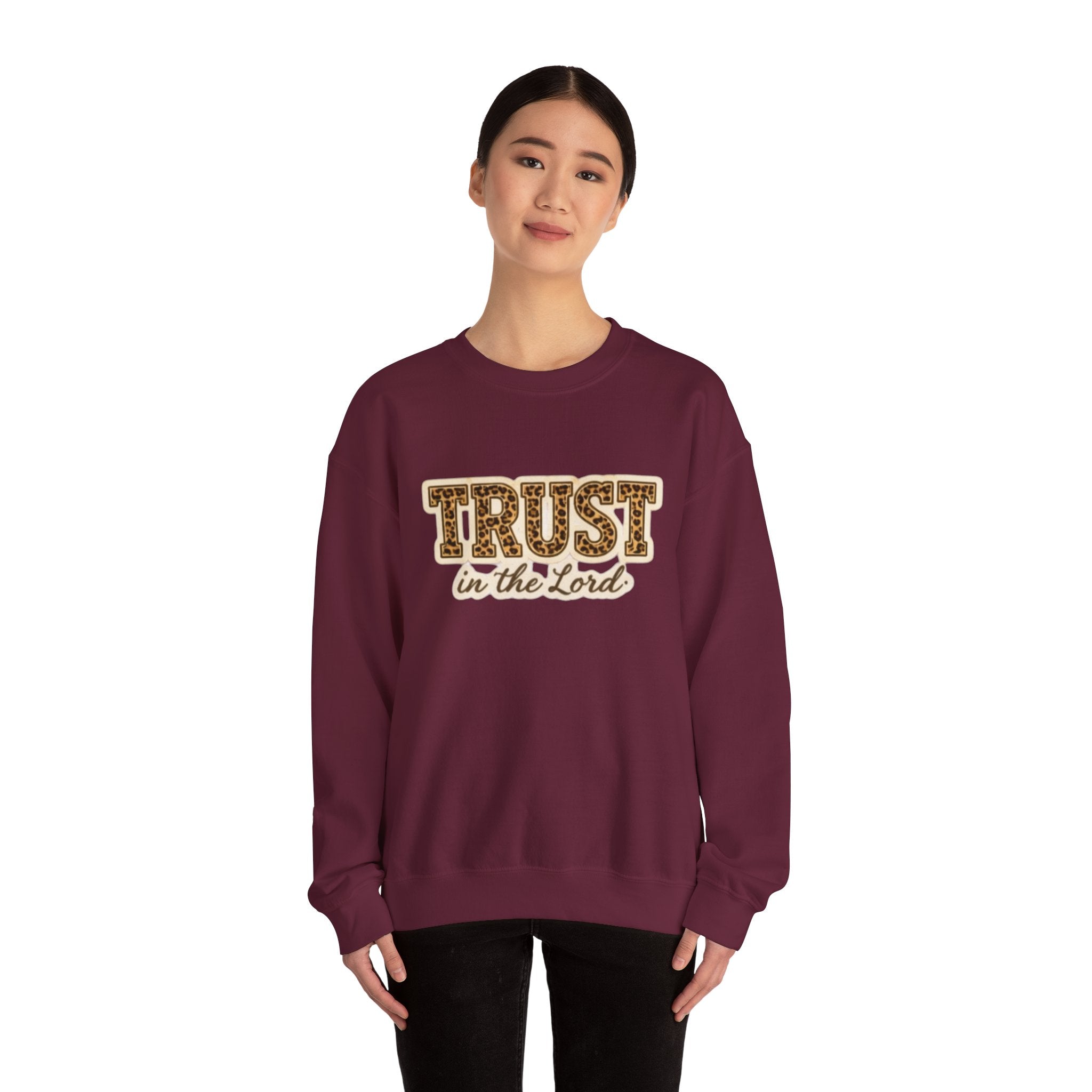 Trust in the Lord Crewneck Sweatshirt — Christian Faith Inspirational Pullover