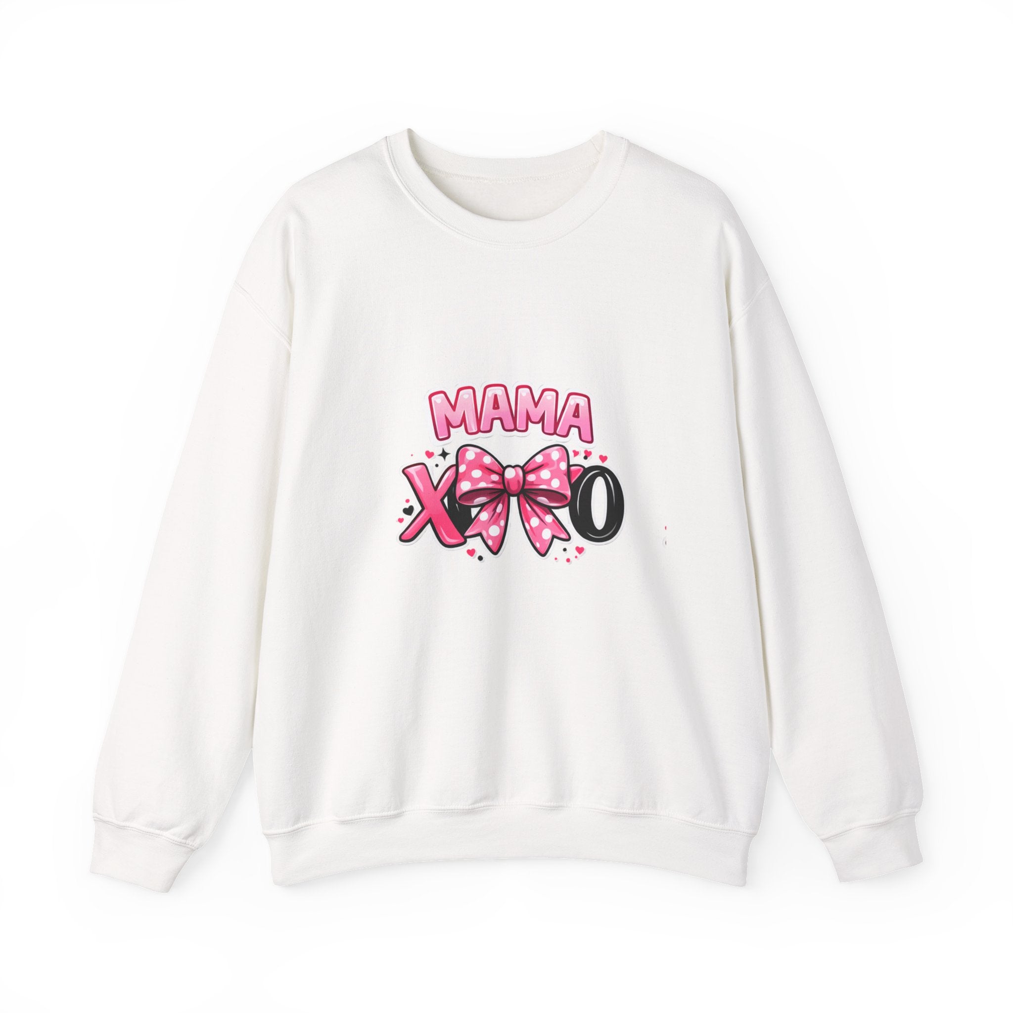 Mama XOXO Crewneck Sweatshirt – Cute Pink Bow Mother's Day Sweatshirt