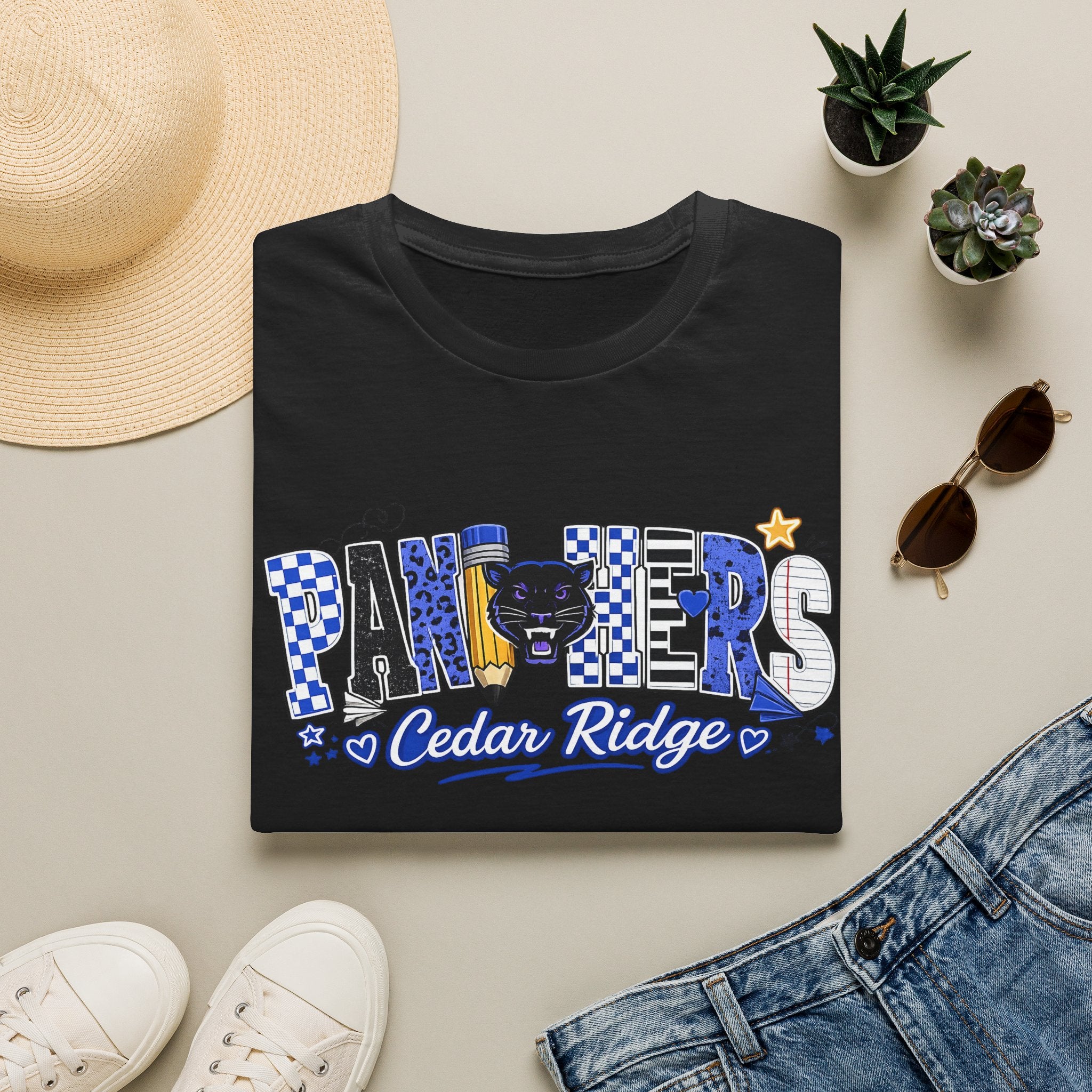 Panthers Cedar Ridge T-Shirt — School Spirit Blue Mascot Tee