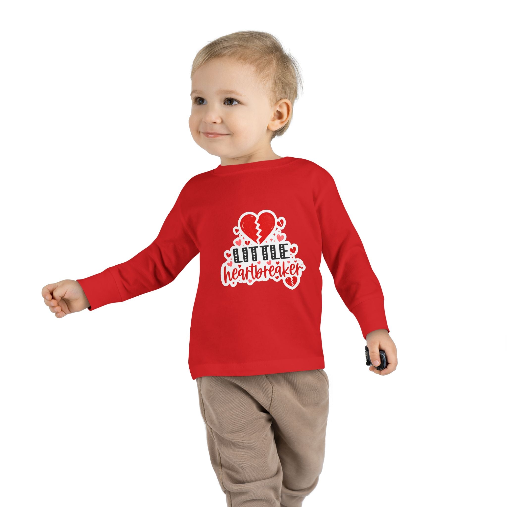 Little Heartbreaker Toddler Long Sleeve Tee — Cute Valentine’s Day Shirt for Babies & Toddlers