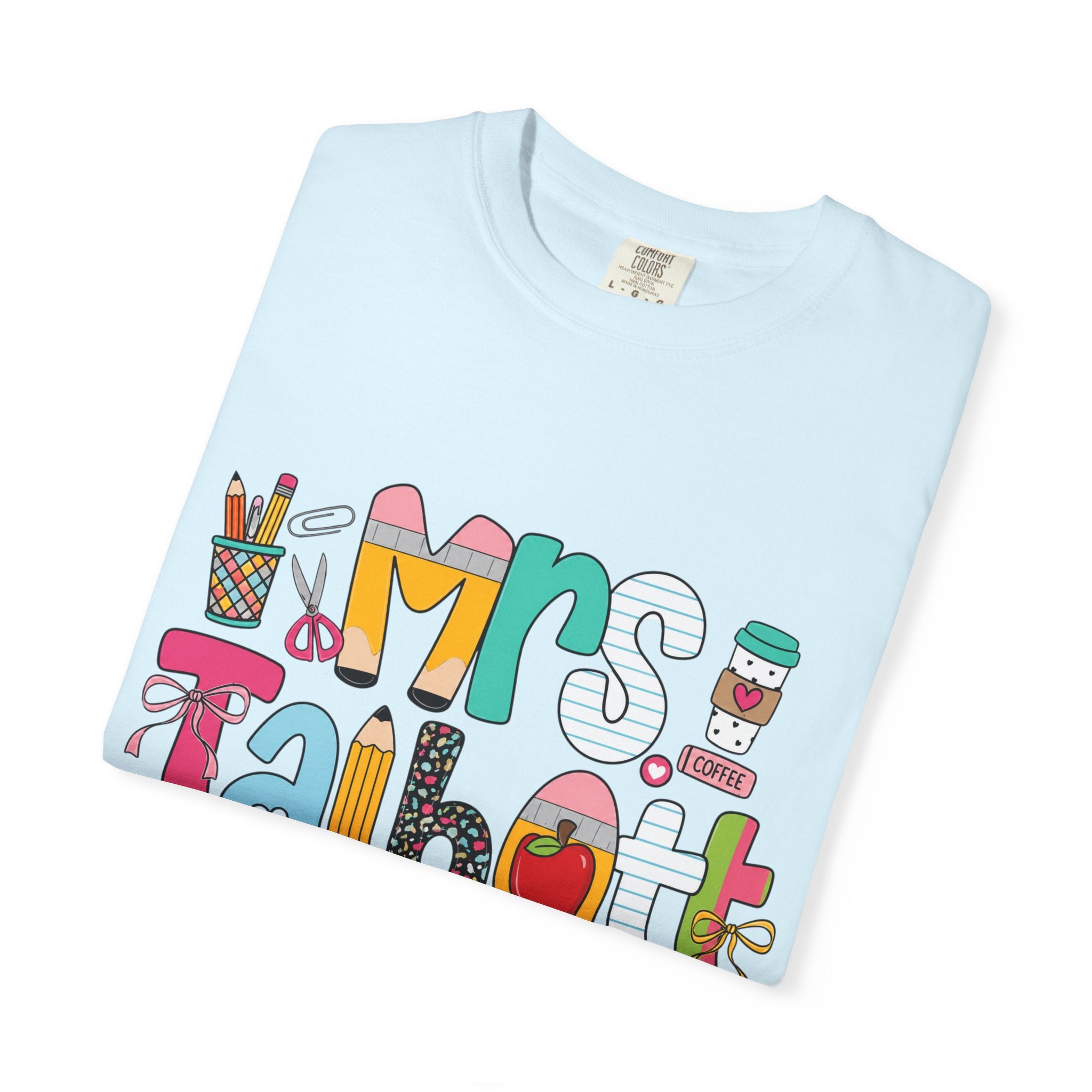 Teacher Name T‑Shirt — "Mrs. Talbott" Cute Classroom Doodle Design