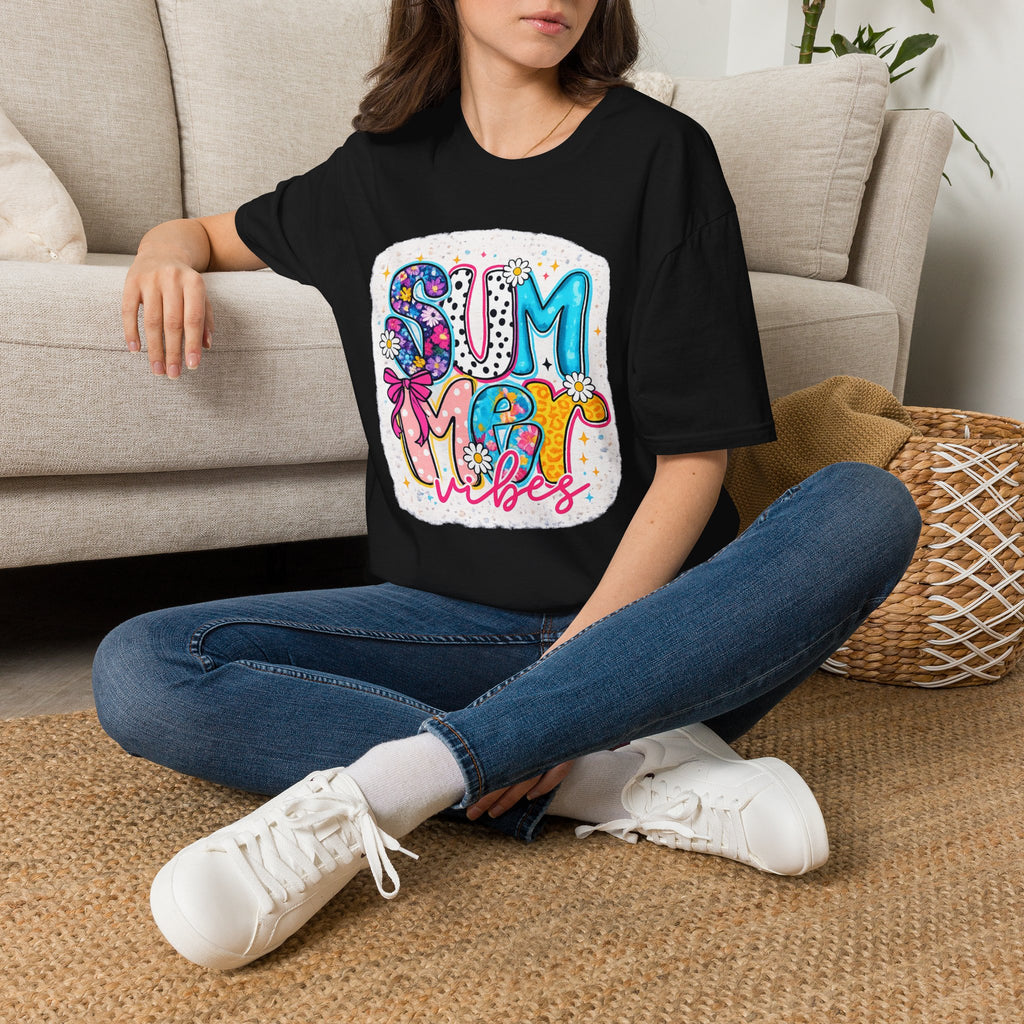 Summer Vibes T-Shirt — Colorful Floral Retro Graphic