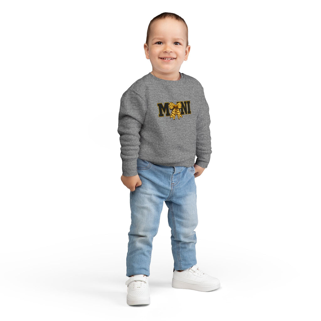 Mini Sweatshirt — 'MINI' Leopard Bow Toddler Pullover