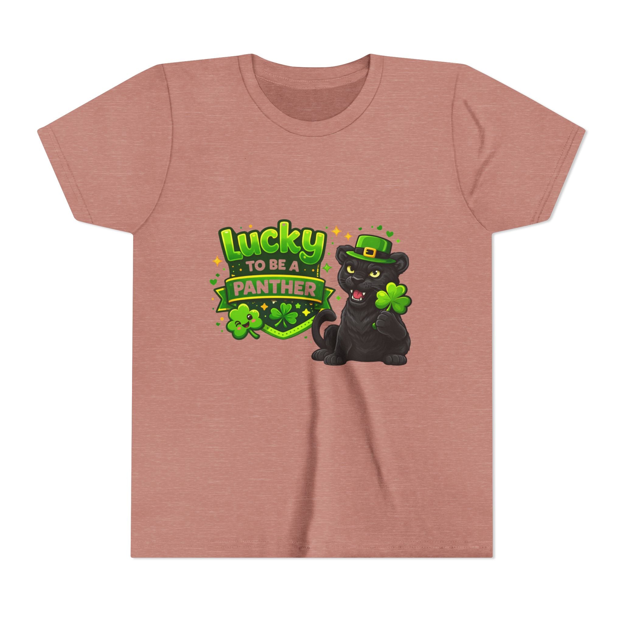 Youth Tee — "Lucky to Be a Panther" St. Patrick's Day Shamrock Tee