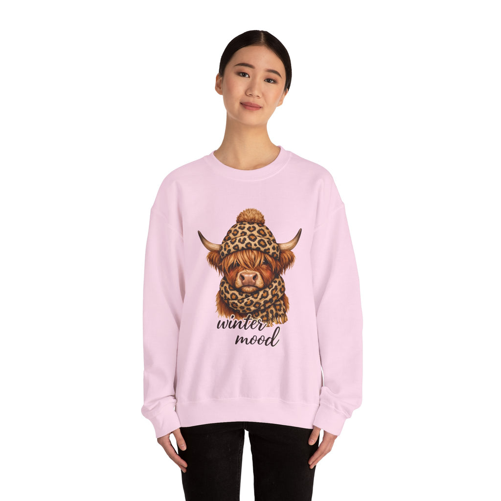 Sweatshirt — Winter Mood Highland Cow Cute Cozy Crewneck