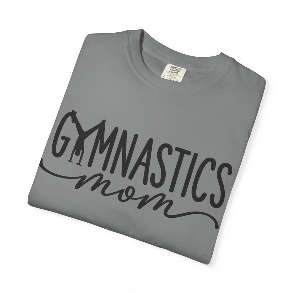 Gymnastics Mom T-Shirt — Casual White Crew Tee with Script Logo