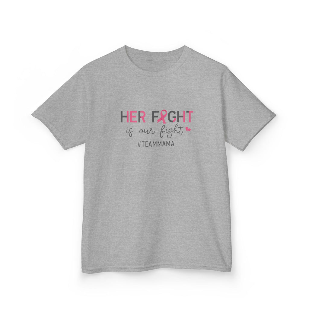 Kids Tee — "Her Fight Is Our Fight" Breast Cancer Awareness Shirt