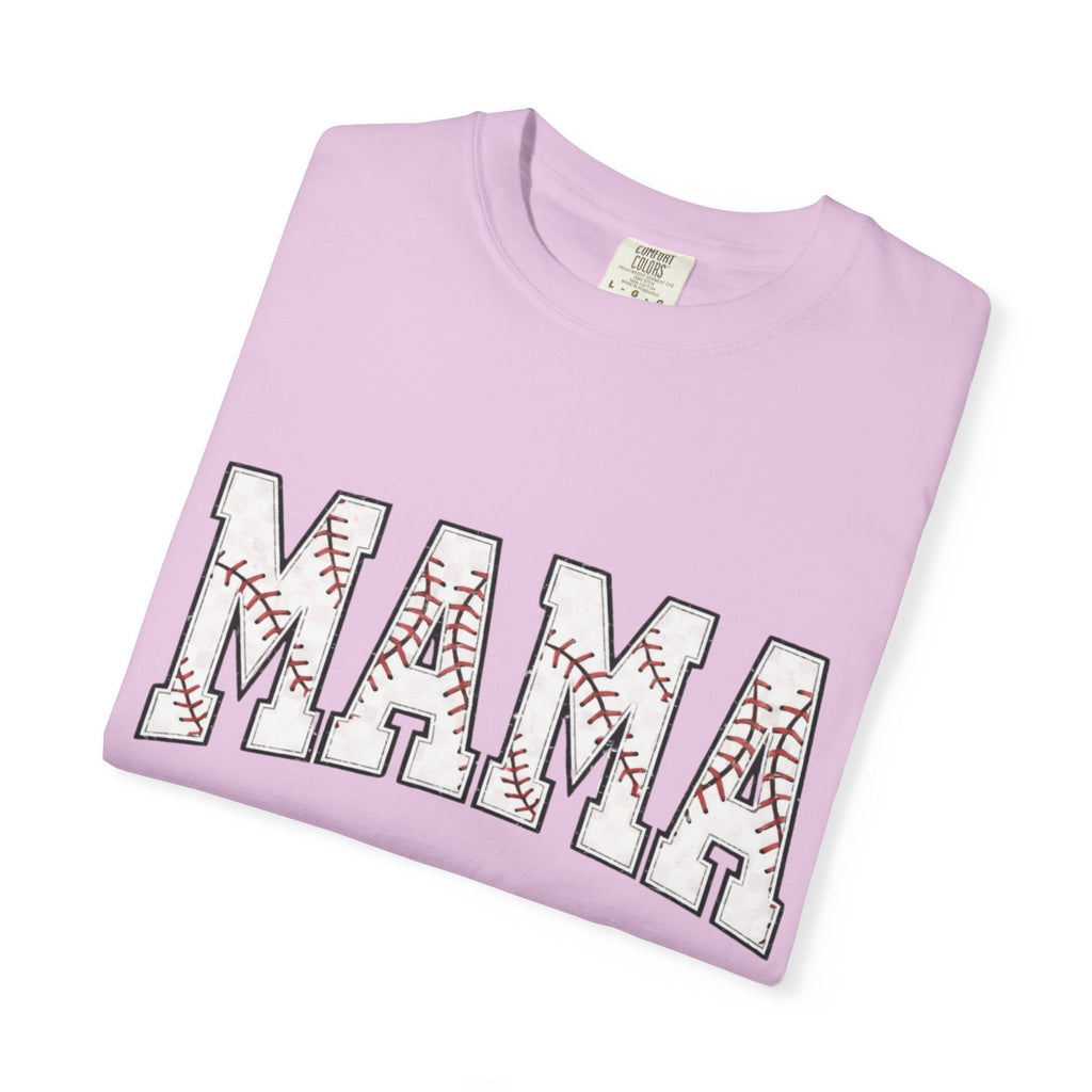 Mama Baseball Tee — 'MAMA' Stitched Baseball Mom T‑Shirt