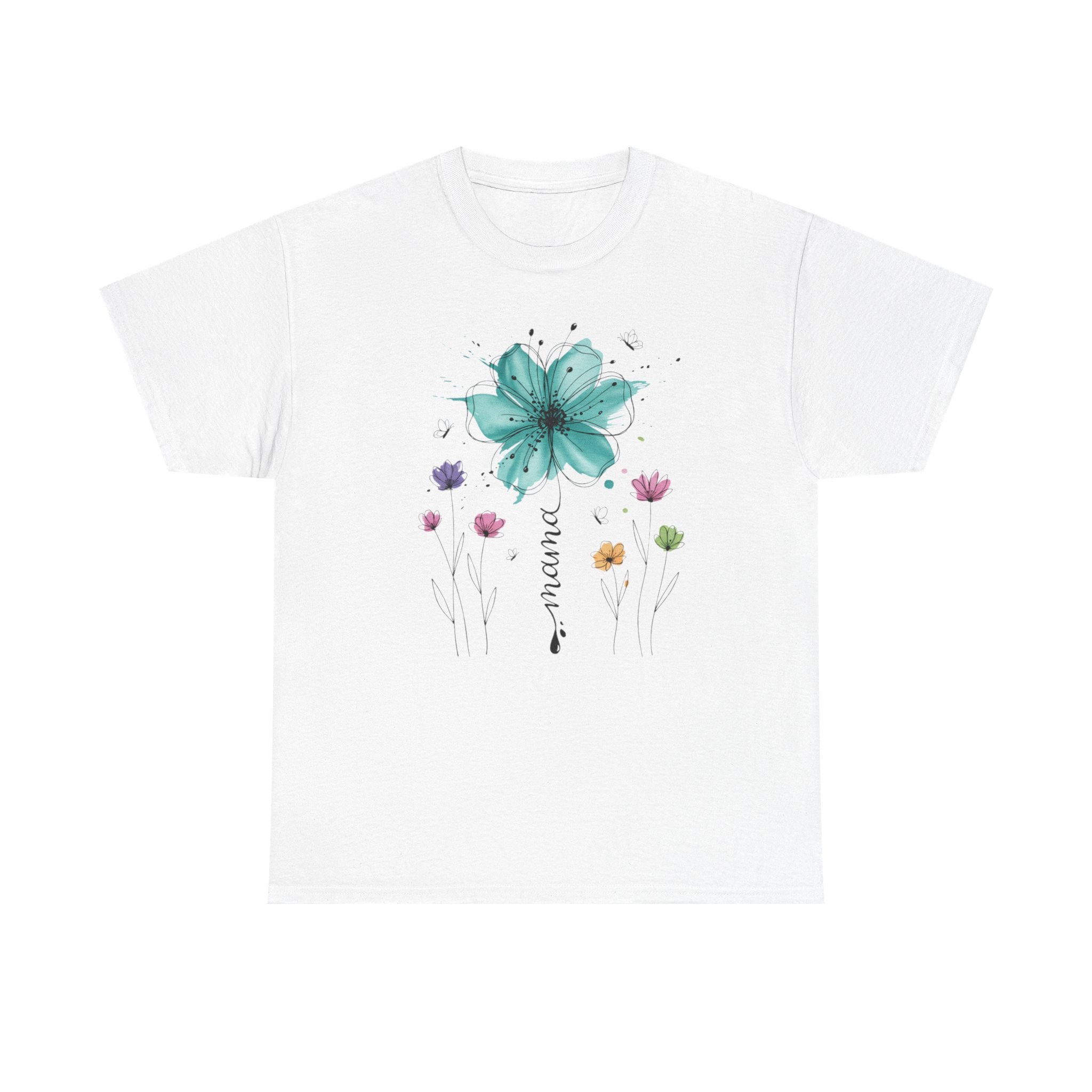 Mom Floral Watercolor Tee — 'mama' Flower Mother's Day Shirt
