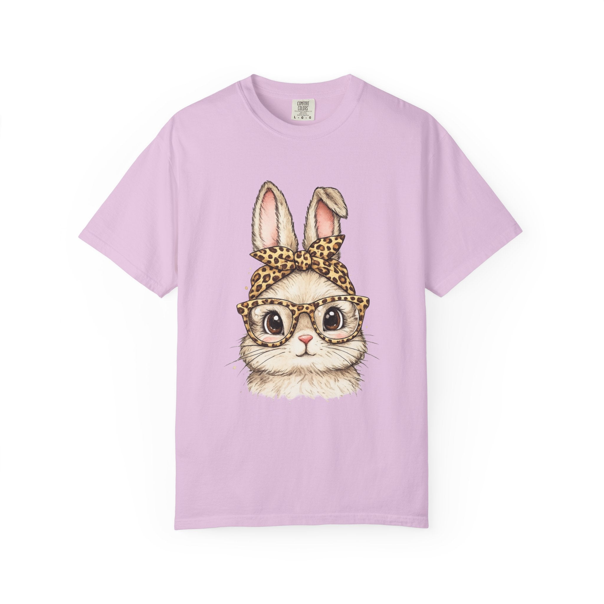 Bunny in Leopard Headband T-Shirt — Cute Vintage Rabbit Graphic Tee
