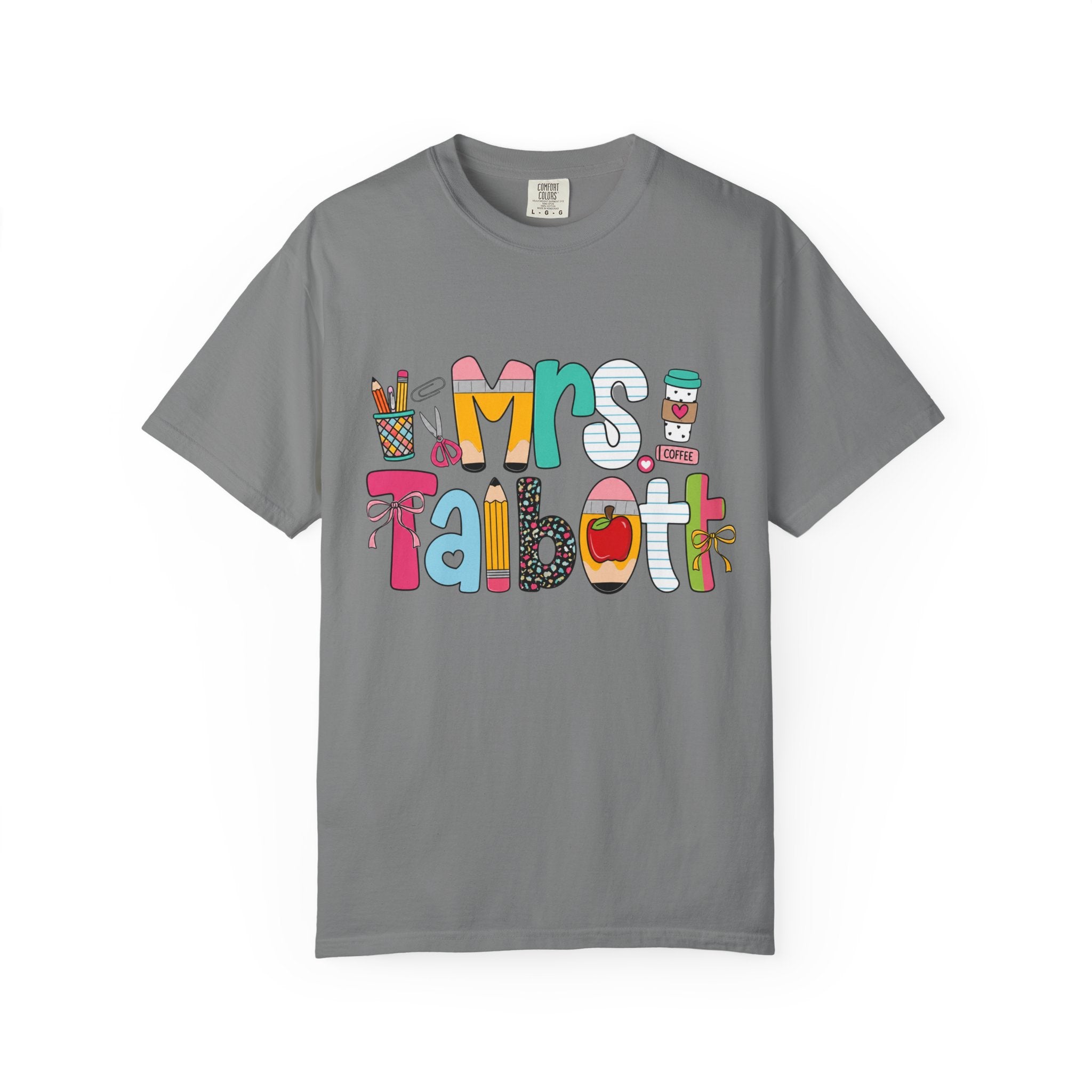 Teacher Name T‑Shirt — "Mrs. Talbott" Cute Classroom Doodle Design
