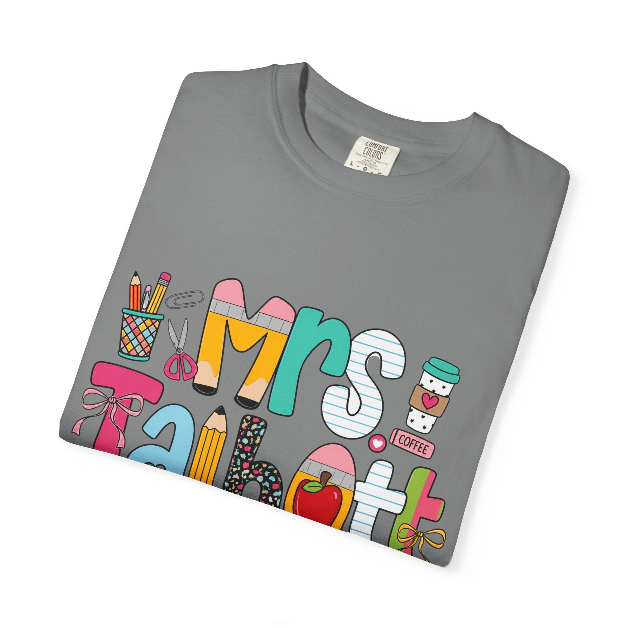 Teacher Name T‑Shirt — "Mrs. Talbott" Cute Classroom Doodle Design