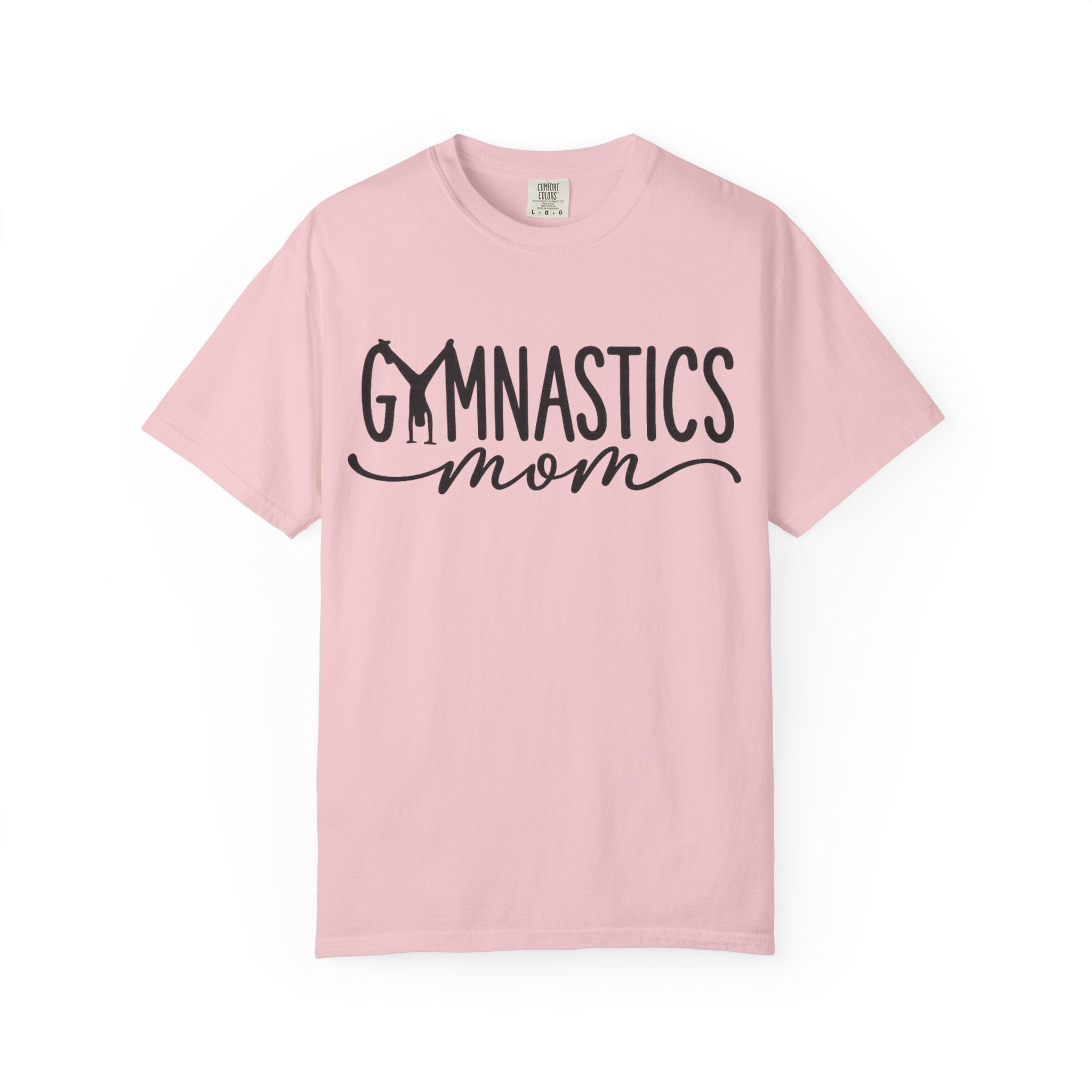 Gymnastics Mom T-Shirt — Casual White Crew Tee with Script Logo