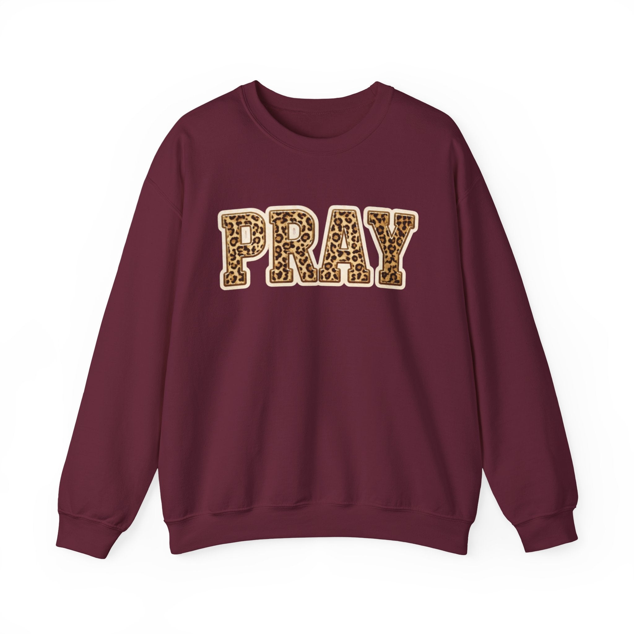 Pray Leopard Print Crewneck Sweatshirt