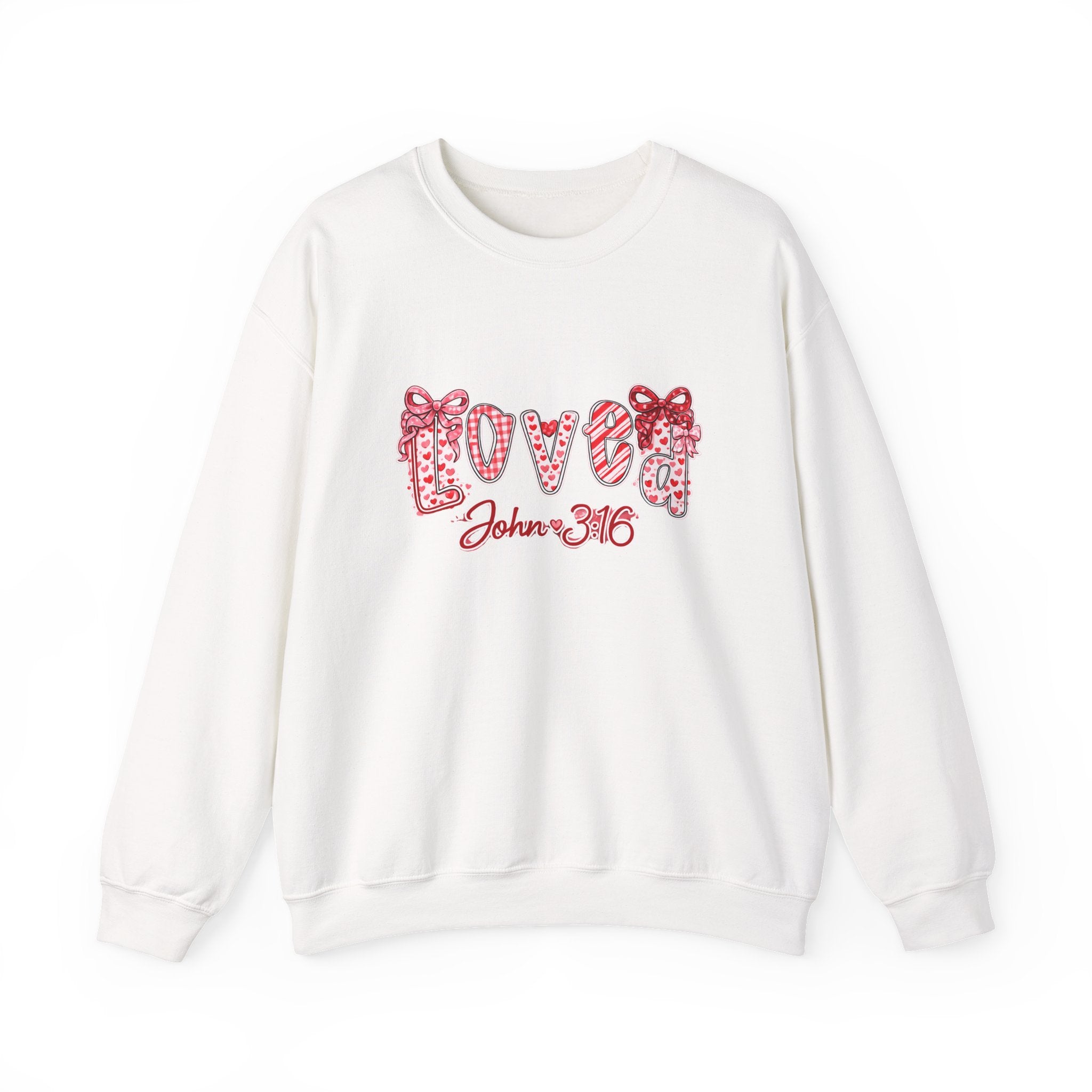 Valentine 'Love' Crewneck Sweatshirt — John 3:16 Script
